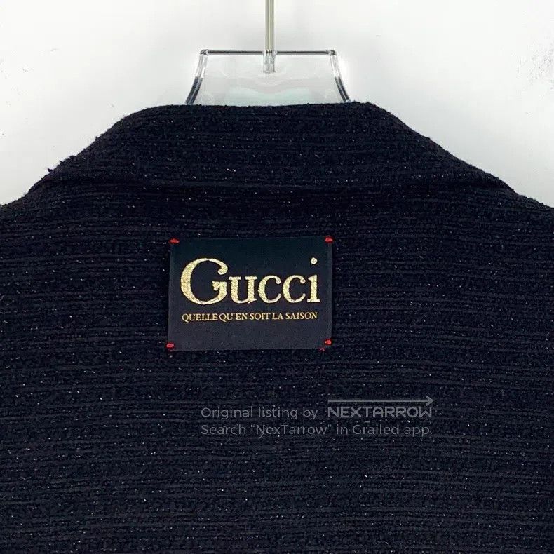Gucci Gucci Black glitter wool lapel double-breasted tweed jacke Size S / US 4 / IT 40 - 5 Thumbnail