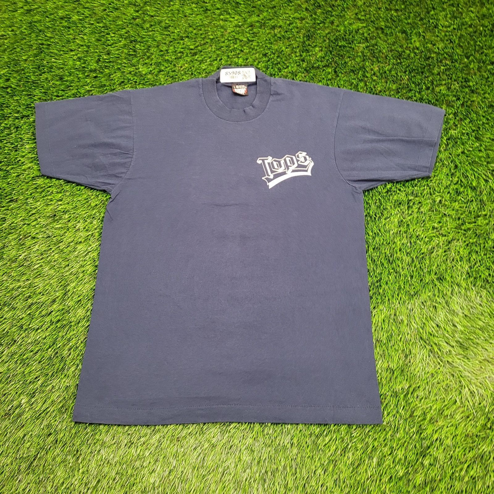 Vintage Vintage 90s Screen-Stars Shirt Women M/L 19x26 Navy-Blue USA Size L / US 10 / IT 46 - 2 Thumbnail