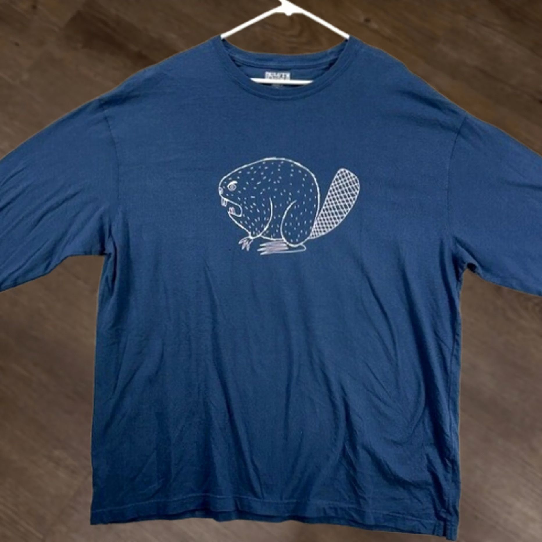 Duluth Trading Company Duluth Trading Co. Longtail T Shirt Men XL Blue Spell Out Beaver Graphic Print Crew Neck Long Sleeve Relaxed Fit NEW Size US XL / EU 56 / 4 - 1 Thumbnail