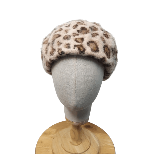 💥 Japanese brand ingni harajuku punk leopard fur beret hat