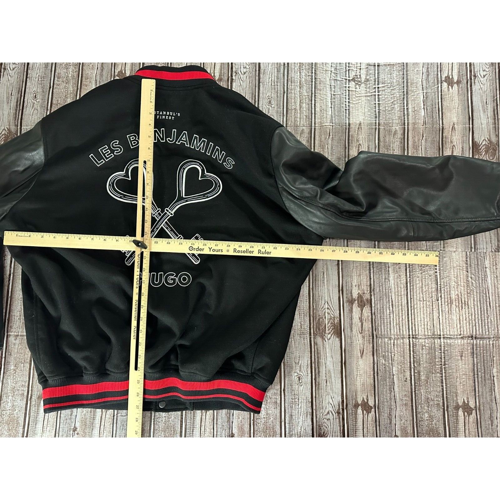 Hugo Boss HUGO Boss x LES BENJAMINS Wool Leather Bomber Jacket sz XL N Size US XL / EU 56 / 4 - 7 Thumbnail