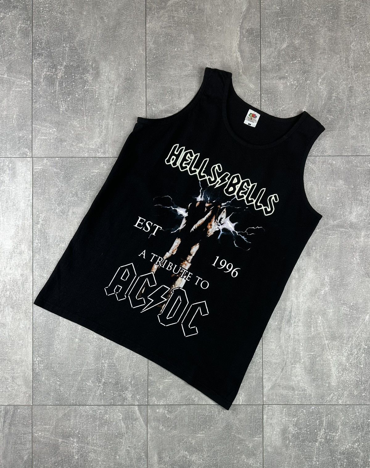 Fruit Of The Loom AC/DC Hells Bells Vintage Rock Band Tank-Top T-Shirt Size US L / EU 52-54 / 3 - 1 Thumbnail