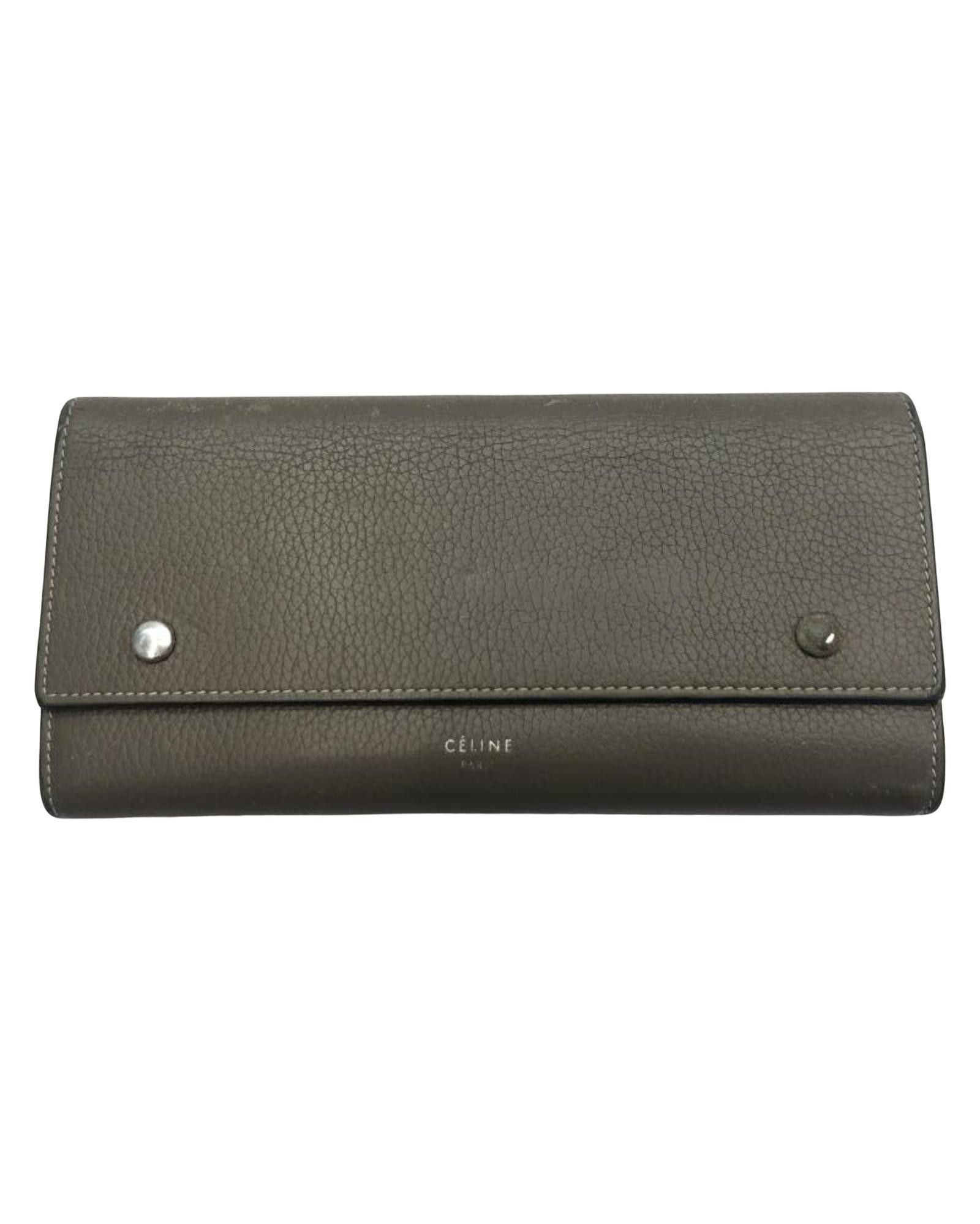 image of Celine Timeless Black Leather Wallet, Women's