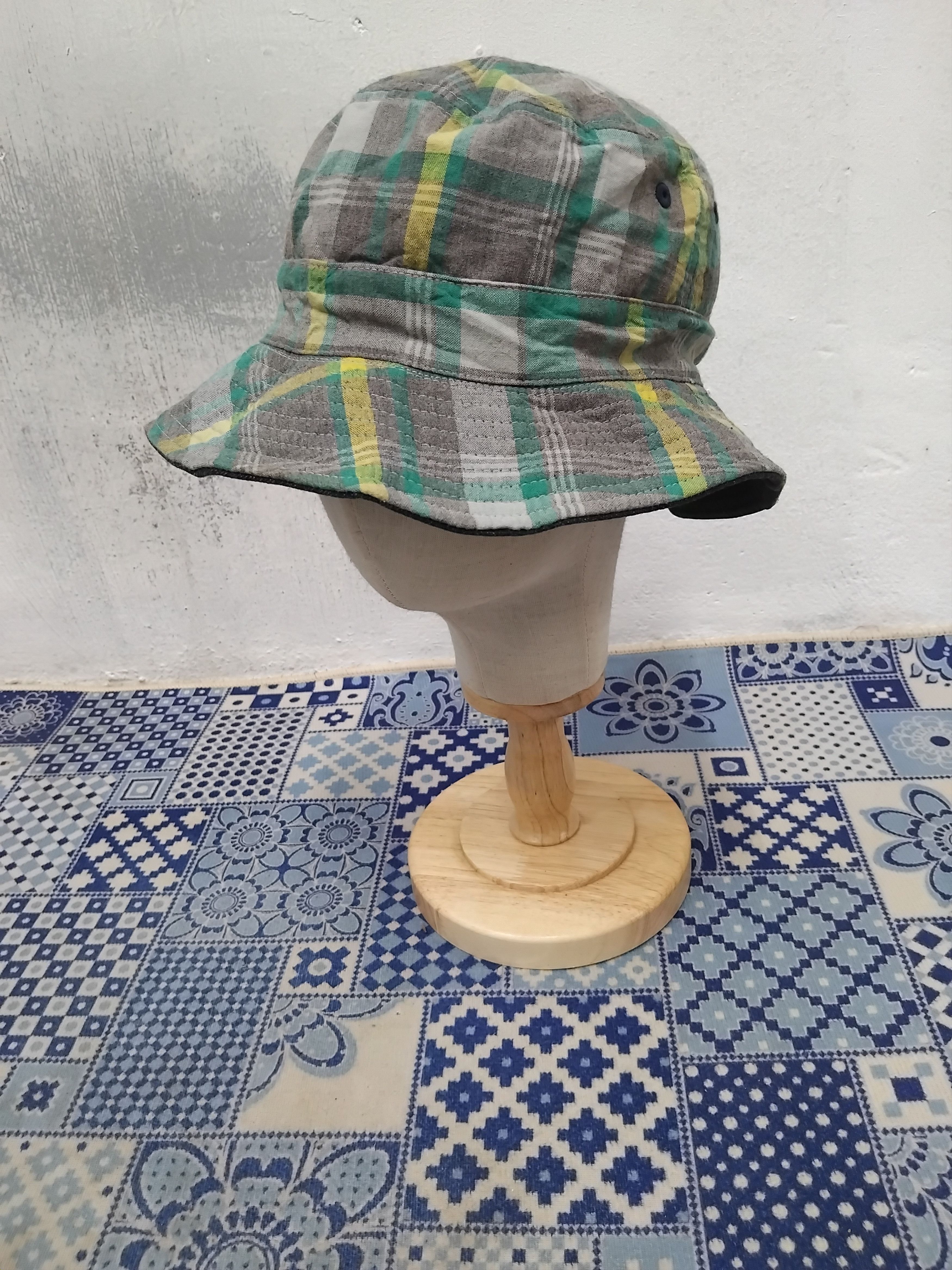 Checkered green Japanese style harajuku hat