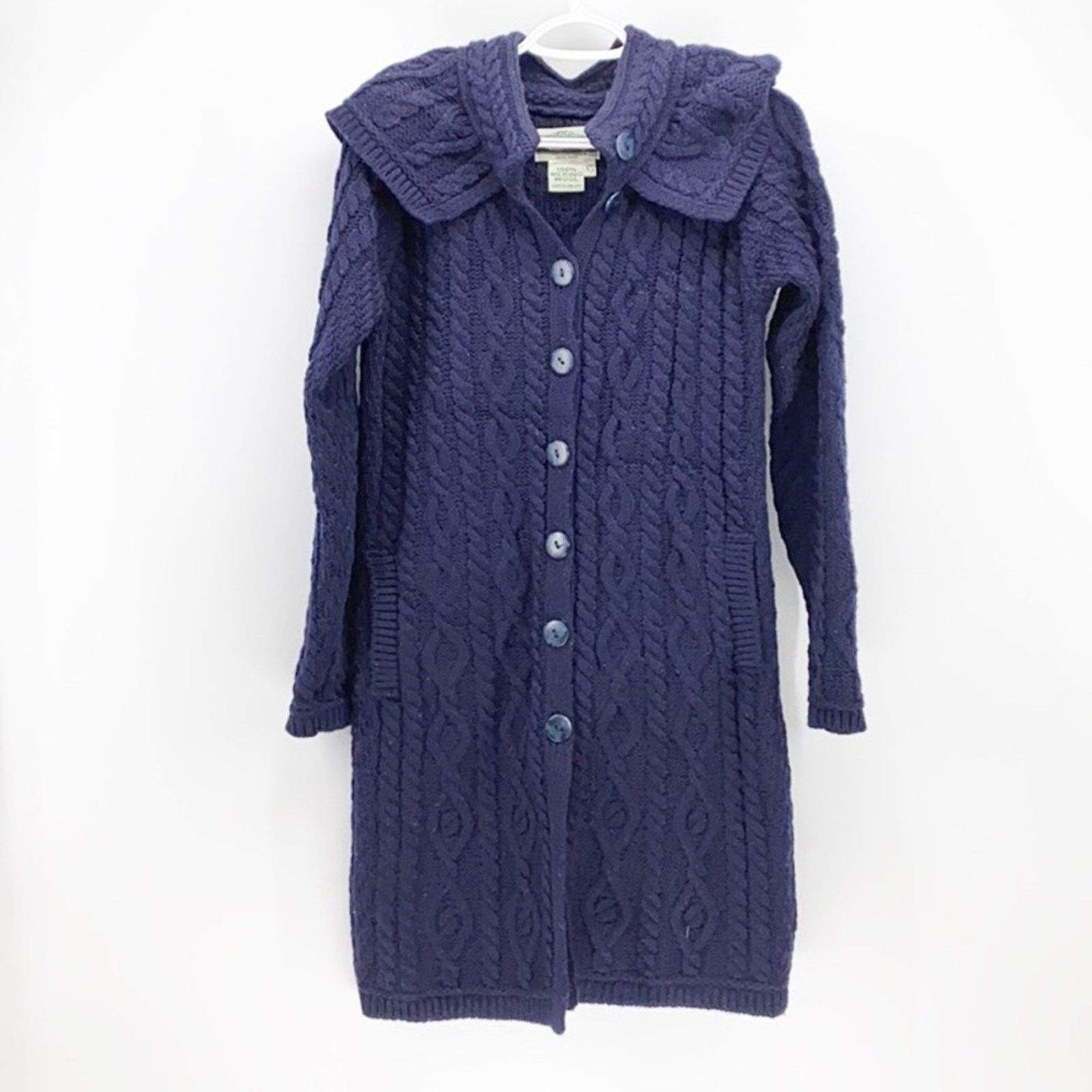 Aran Crafts Aran Crafts Ireland 100% Wool cable knit hooded sweater XS Size XS / US 0-2 / IT 36-38 - 1 Thumbnail