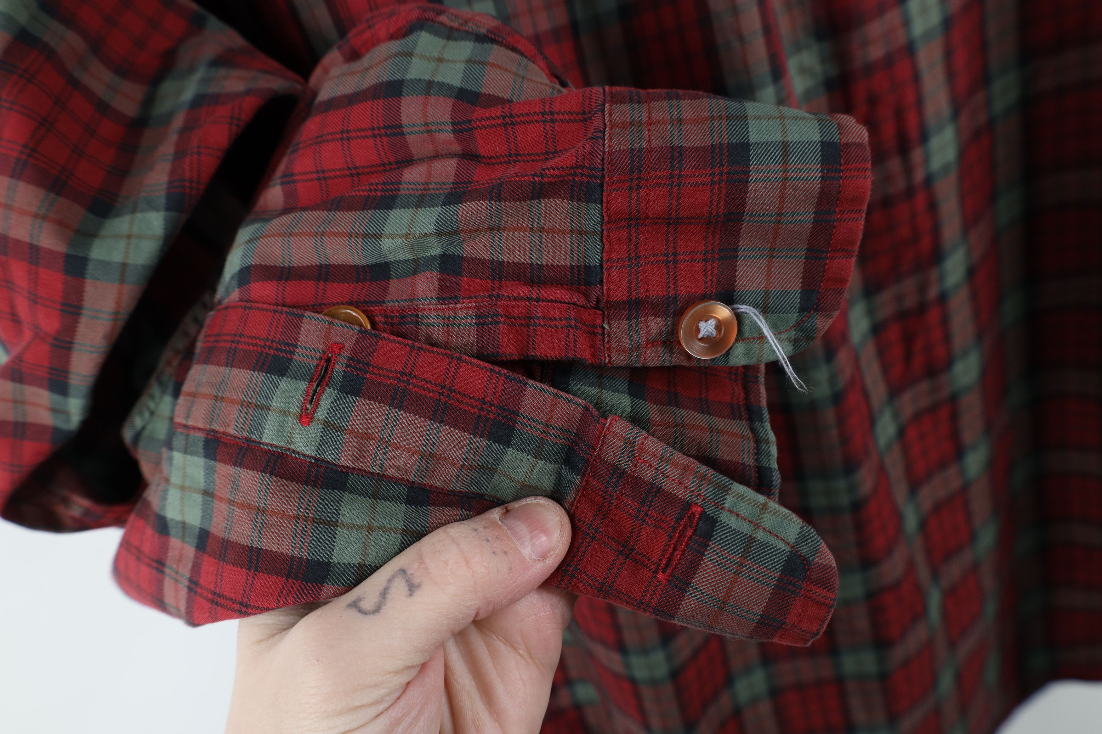 Ralph Lauren × Vintage Vintage 90s Ralph Lauren Pocket Collared Button Shirt Plaid Size US XL / EU 56 / 4 - 8 Thumbnail