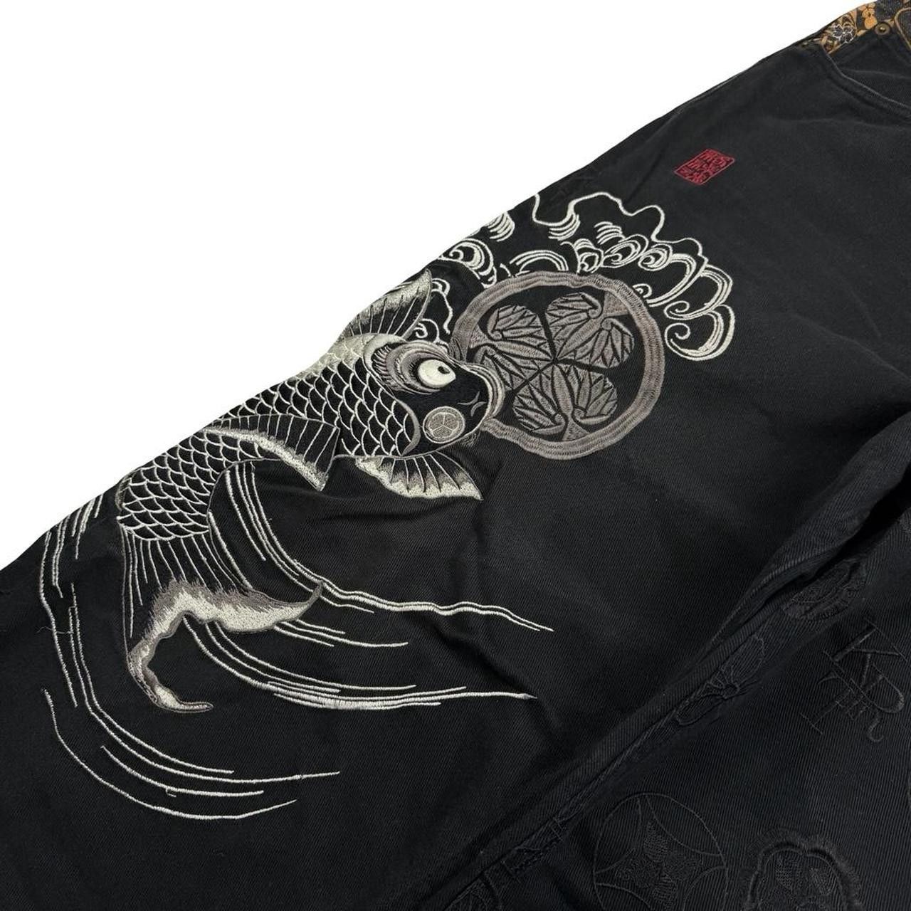 Karakuri Tamashii Karakuri Tamashii Embroidered Koi Japanese Jeans - Waist 40 Size US 40 / EU 56 - 2 Thumbnail