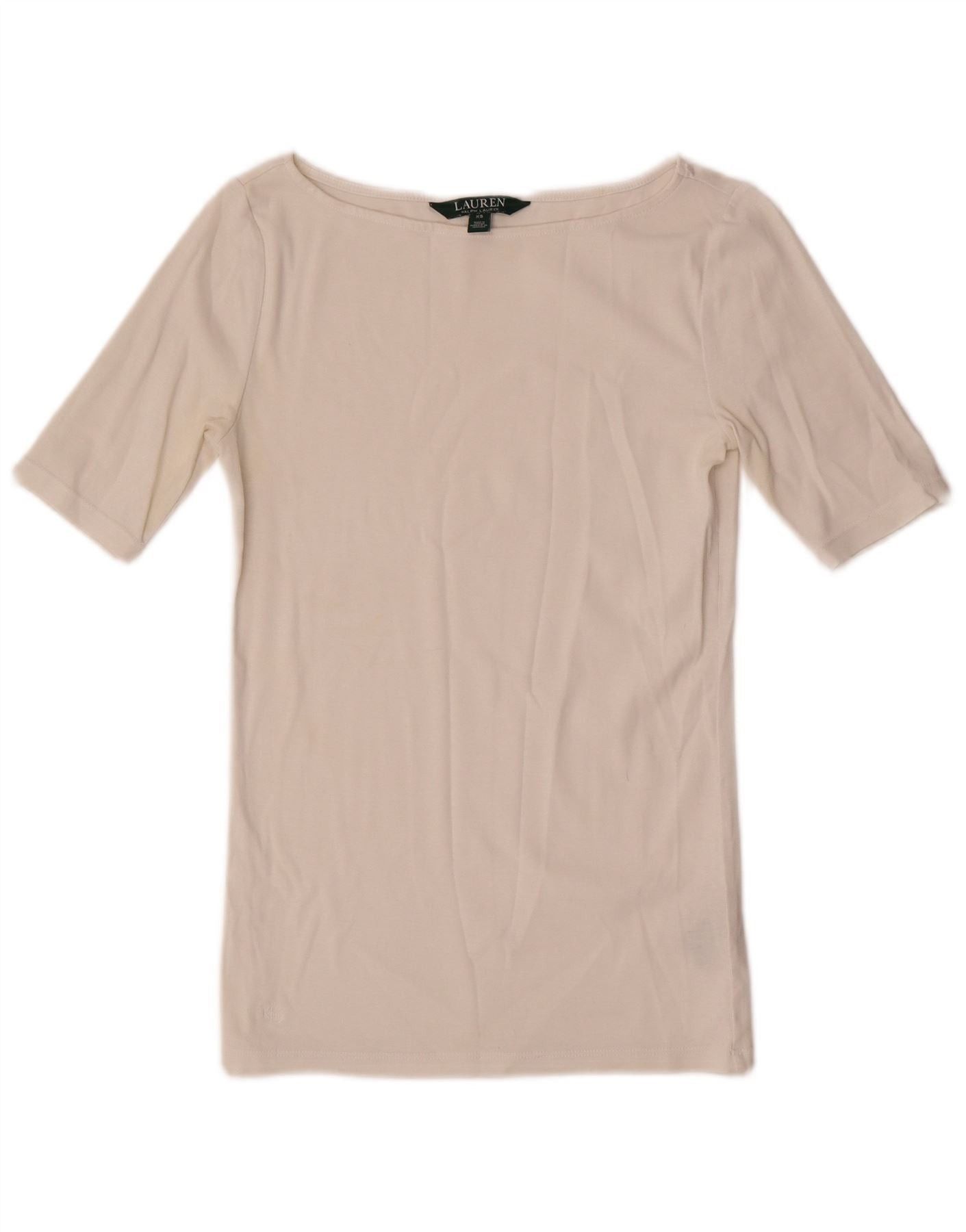 Polo Ralph Lauren Womens T-Shirt Top UK 6 XS Off White Cotton Size XXS / US 00 / IT 34 - 1 Thumbnail