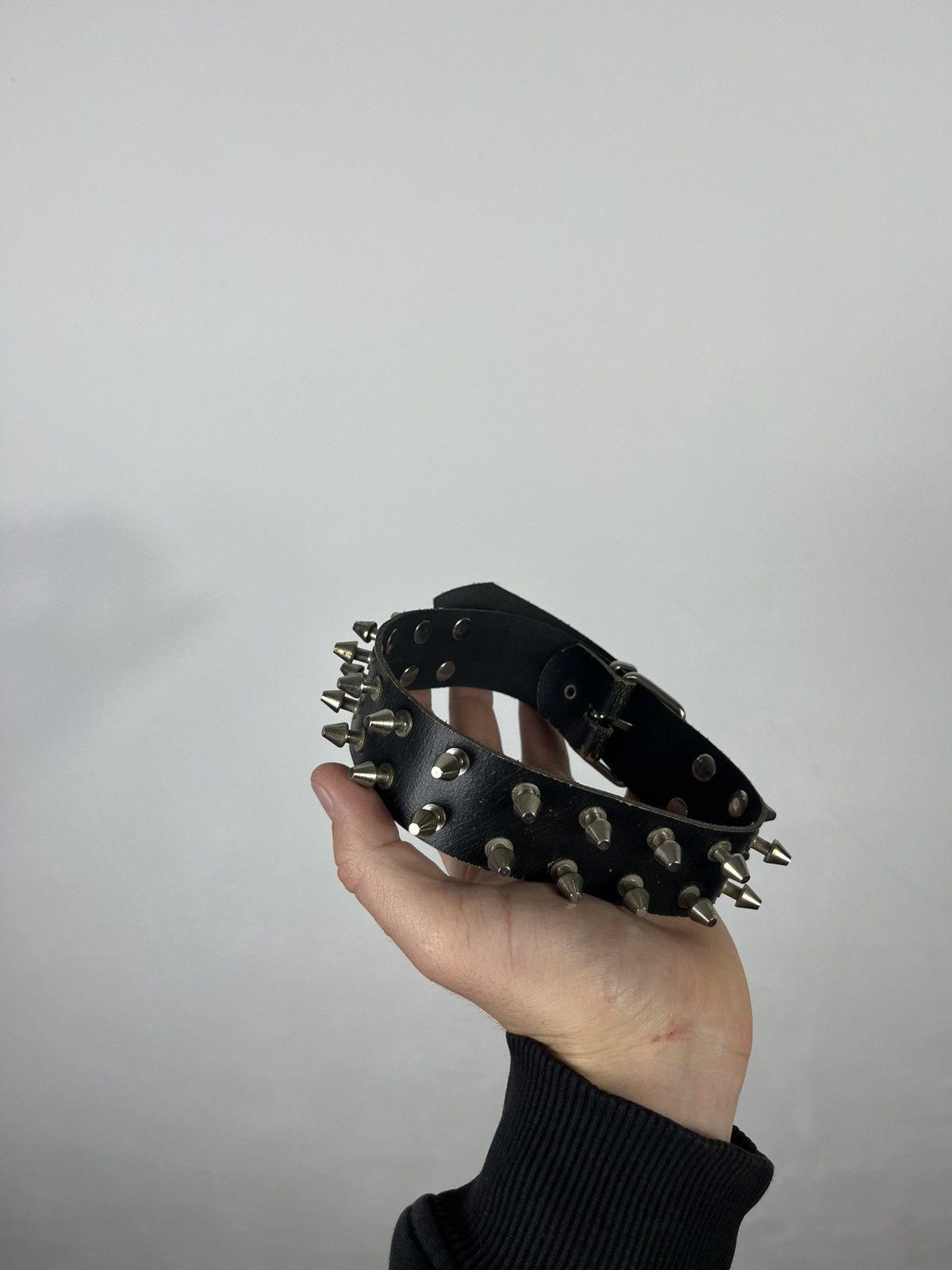 Other Black leather punk spiked choker collar gothic style Size ONE SIZE - 2 Thumbnail