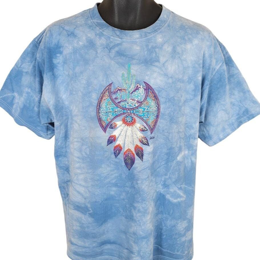 Vintage Vintage Native American T Shirt Mens Size Large Blue Y2K Size US L / EU 52-54 / 3 - 1 Thumbnail
