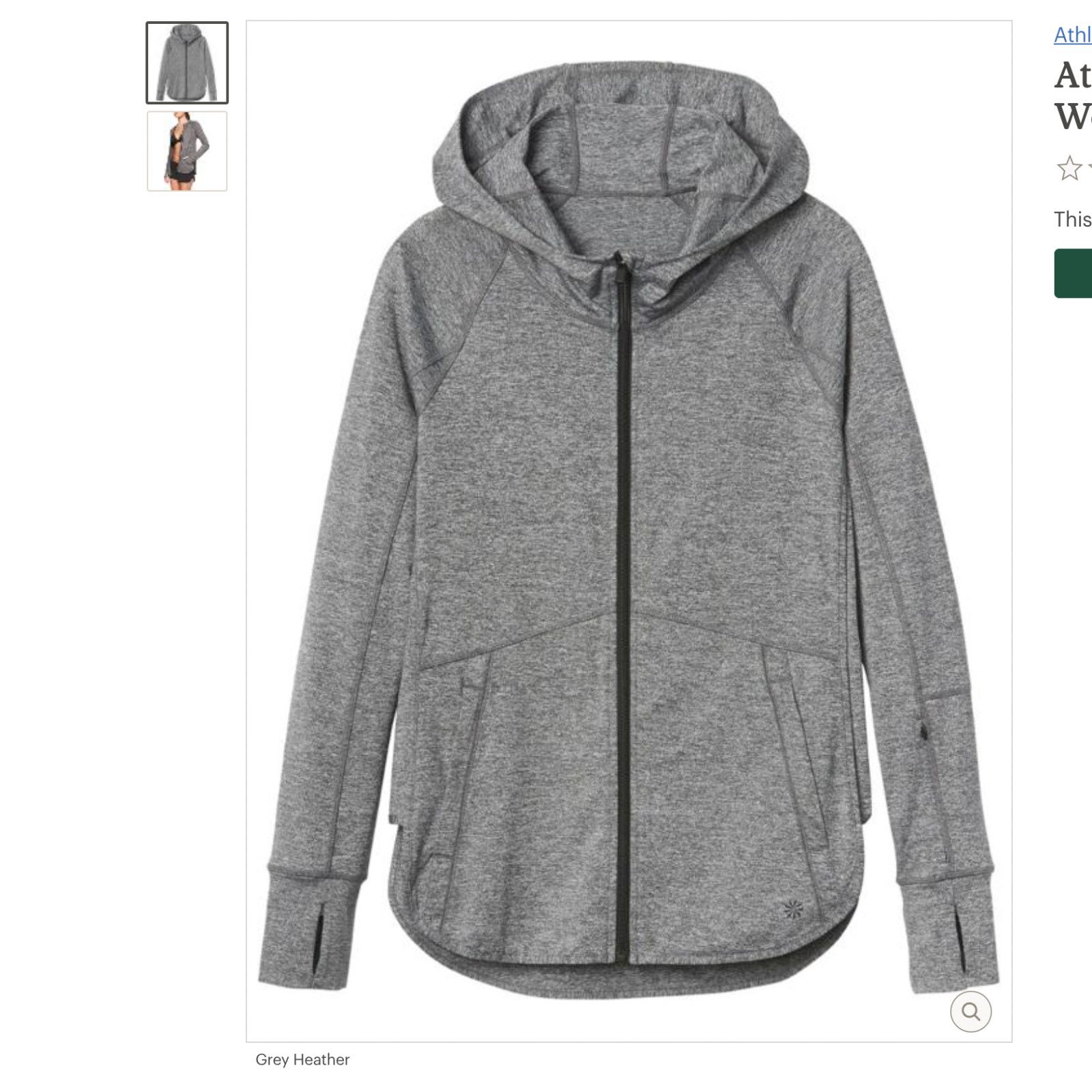 Athleta Athleta Med Gray Baja UPF 50+ Hooded Zip Jacket Pockets XXS Size XXS / US 00 / IT 34 - 11 Thumbnail