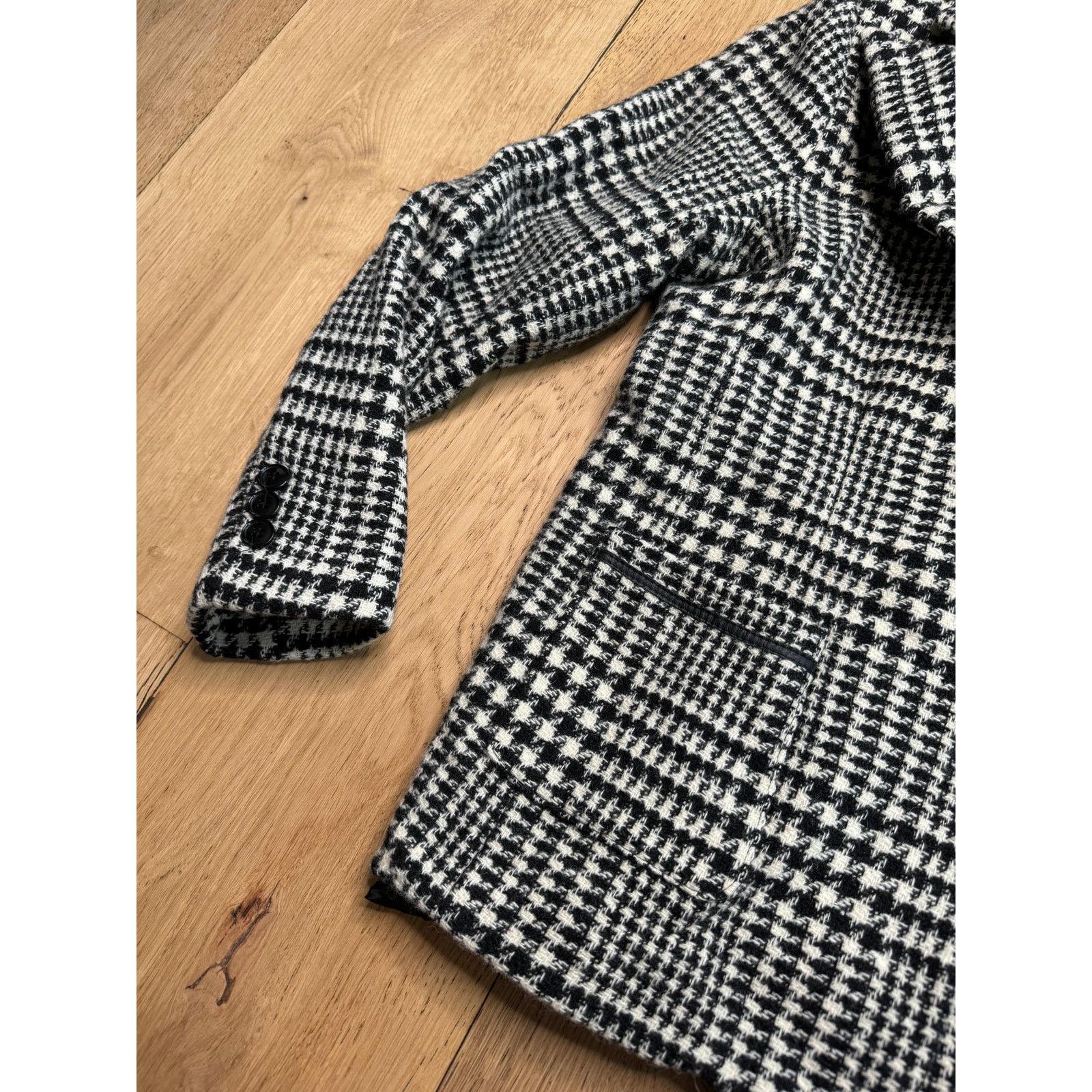 Bloomingdale's NEW Bloomingdales Women's Vintage 90's Wool Plaid Peacoat Size M / US 6-8 / IT 42-44 - 4 Thumbnail