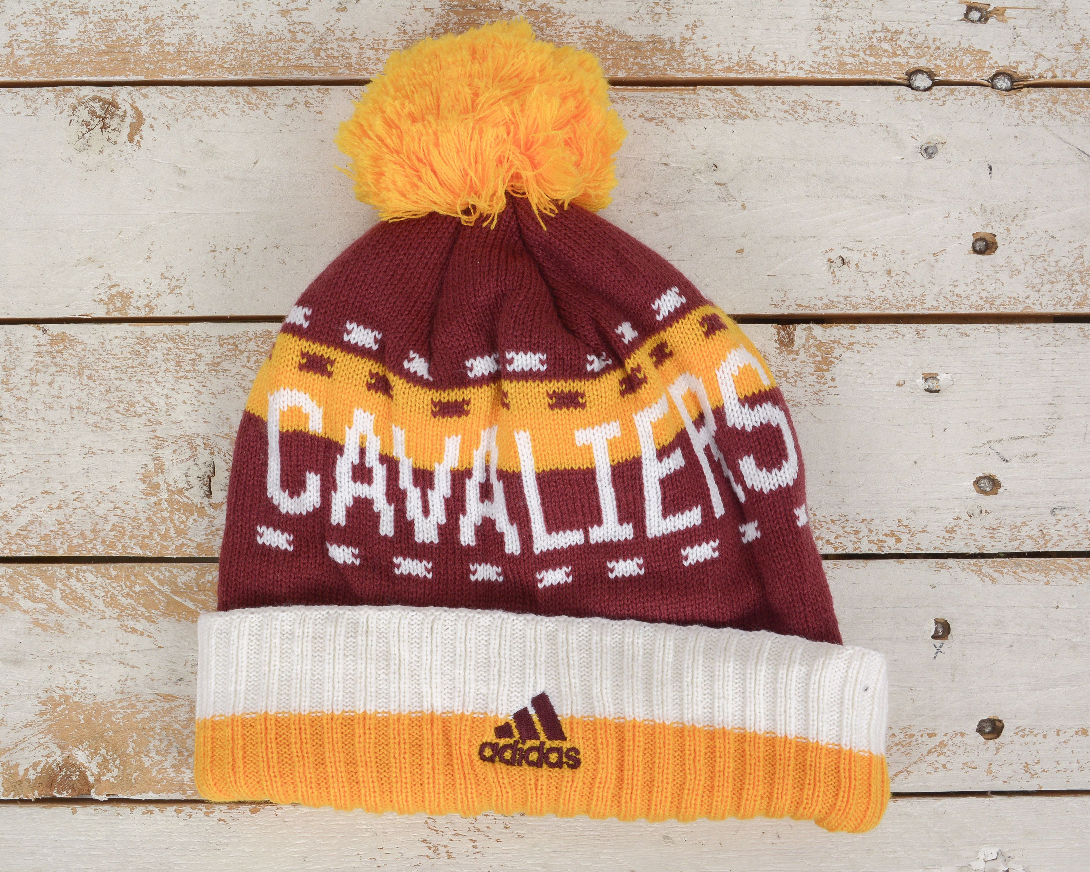 Adidas Cleveland CAVALIERS Adult Winter Bobble Beanie NBA, Hat Cap Size ONE SIZE - 2 Thumbnail