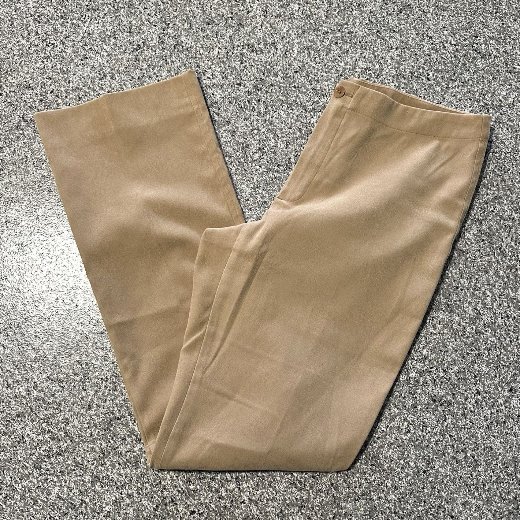 Zara Zara Basic Pants Womens 8 30x30 Mid Rise Casual Trouser Straight Leg Stretch Tan Beige Size 30" / US 8 / IT 44 - 2 Thumbnail