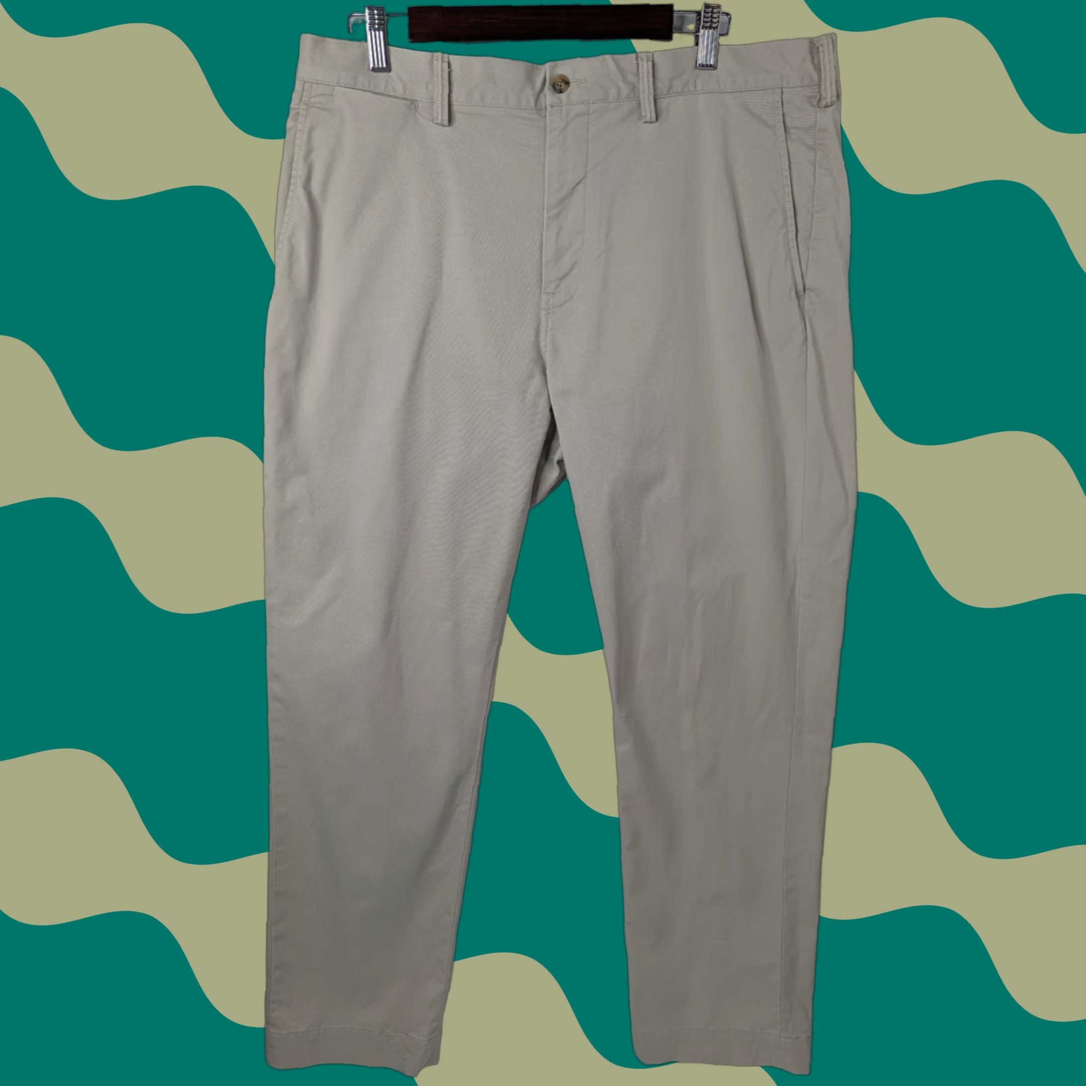 Polo Ralph Lauren Polo Ralph Lauren Pants Mens 36x30 Beige Khaki Chino Straight Fit Stretch Pocket Zipper Button Logo Casual Formal Business City Preppy Mens Size US M / EU 48-50 / 2 - 1 Thumbnail