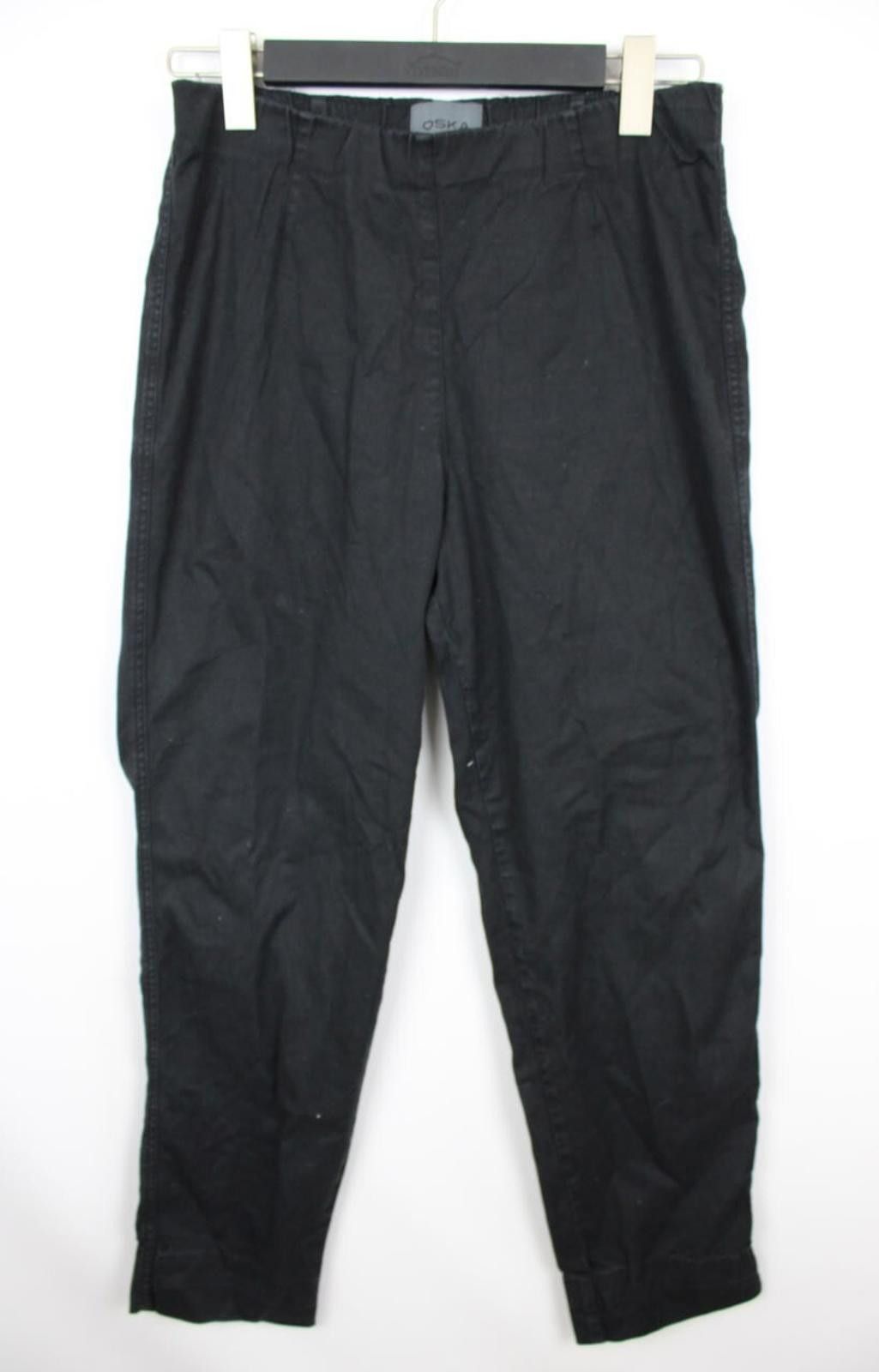 Oscar De La Renta OSKA Black Relaxed Wide-Leg Stretch Pants Trousers Size 2 Size 26" / US 2 / IT 38 - 1 Thumbnail