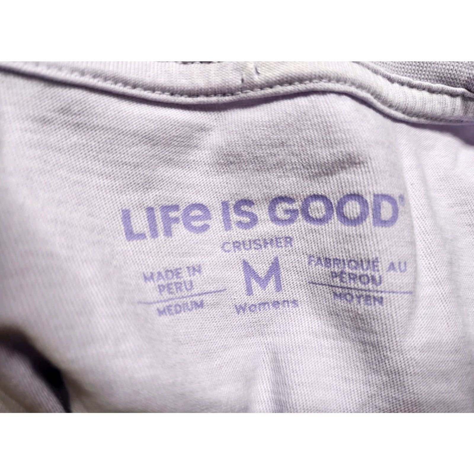 Life is Good VINTAGE Life is Good Women’s T-Shirt Short Sleeve Pullover Casual Knit Logo Purple Sewing Crafts Theme Size M / US 6-8 / IT 42-44 - 5 Thumbnail