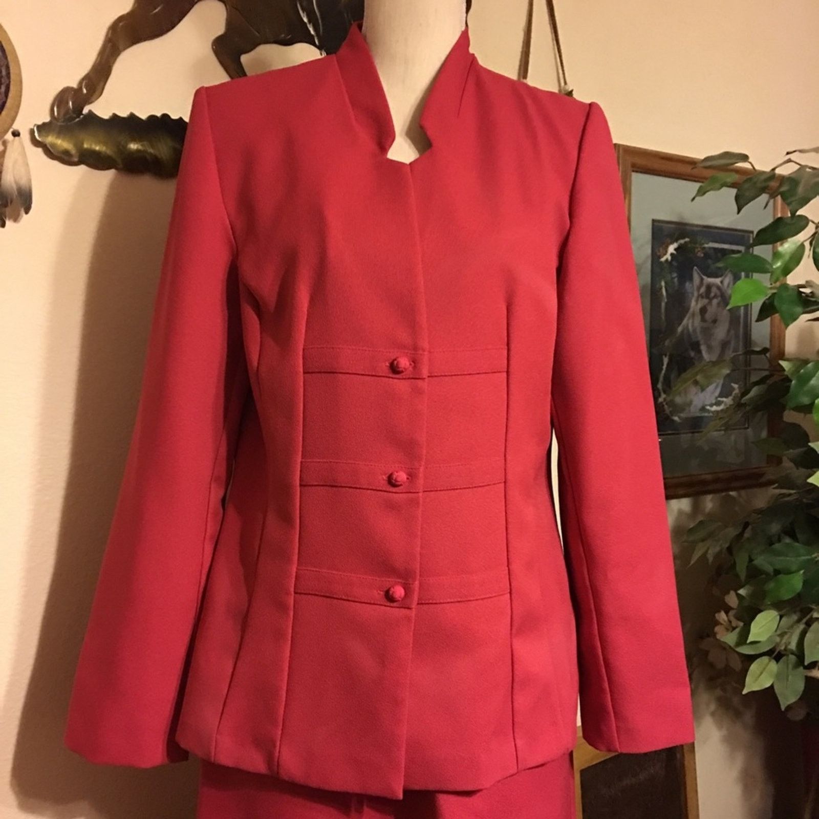 Vintage Tower Hill bright pink skirt set NWOT 12 Size XL / US 12-14 / IT 48-50 - 2 Thumbnail