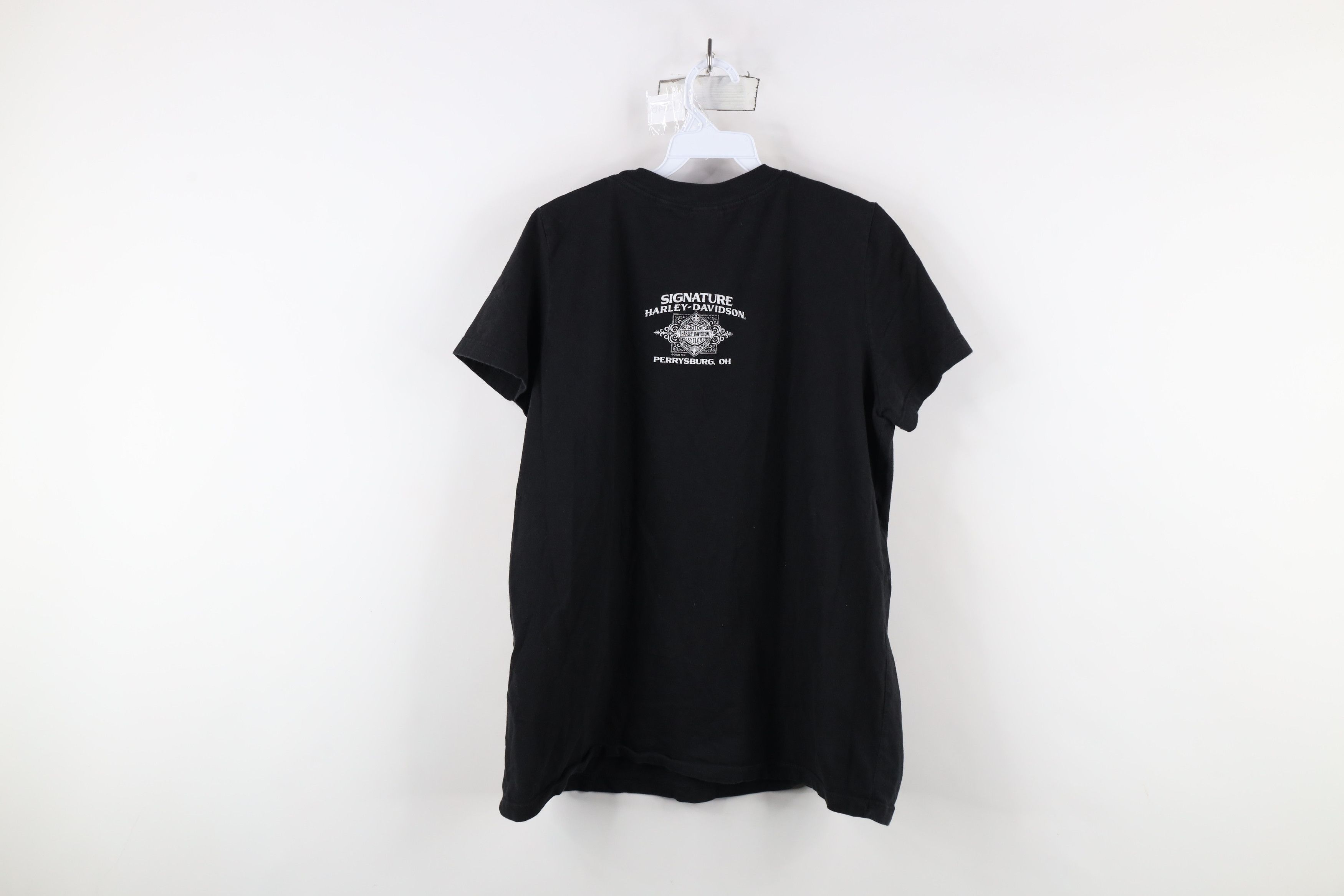 Harley Davidson × Vintage Y2K Harley Davidson Spell Out Flag Arrow T-Shirt Black USA Size XL / US 12-14 / IT 48-50 - 12 Thumbnail