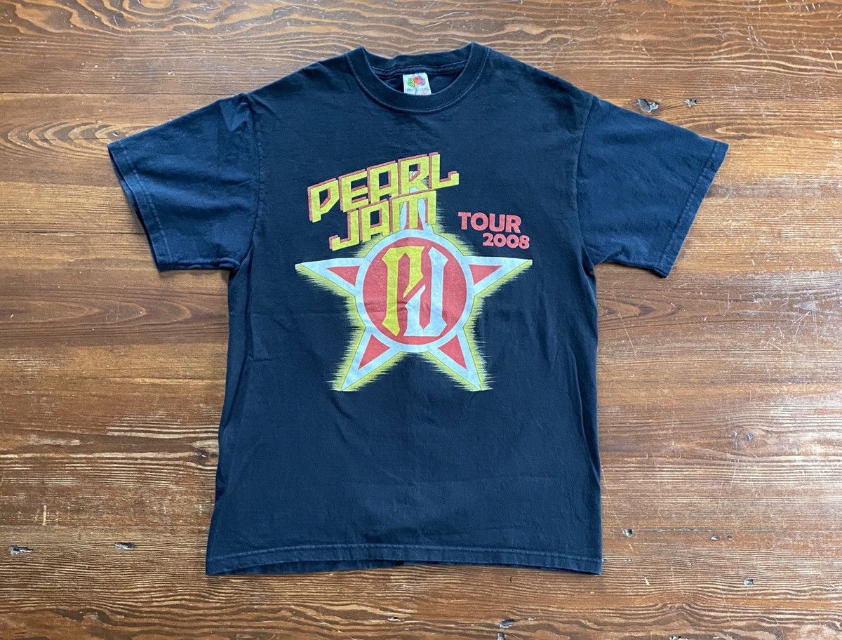 Band Tees × Vintage 2008 Pearl Jam Tour DC NJ NYC Double Sided Black Tee Shirt Size US S / EU 44-46 / 1 - 1 Thumbnail