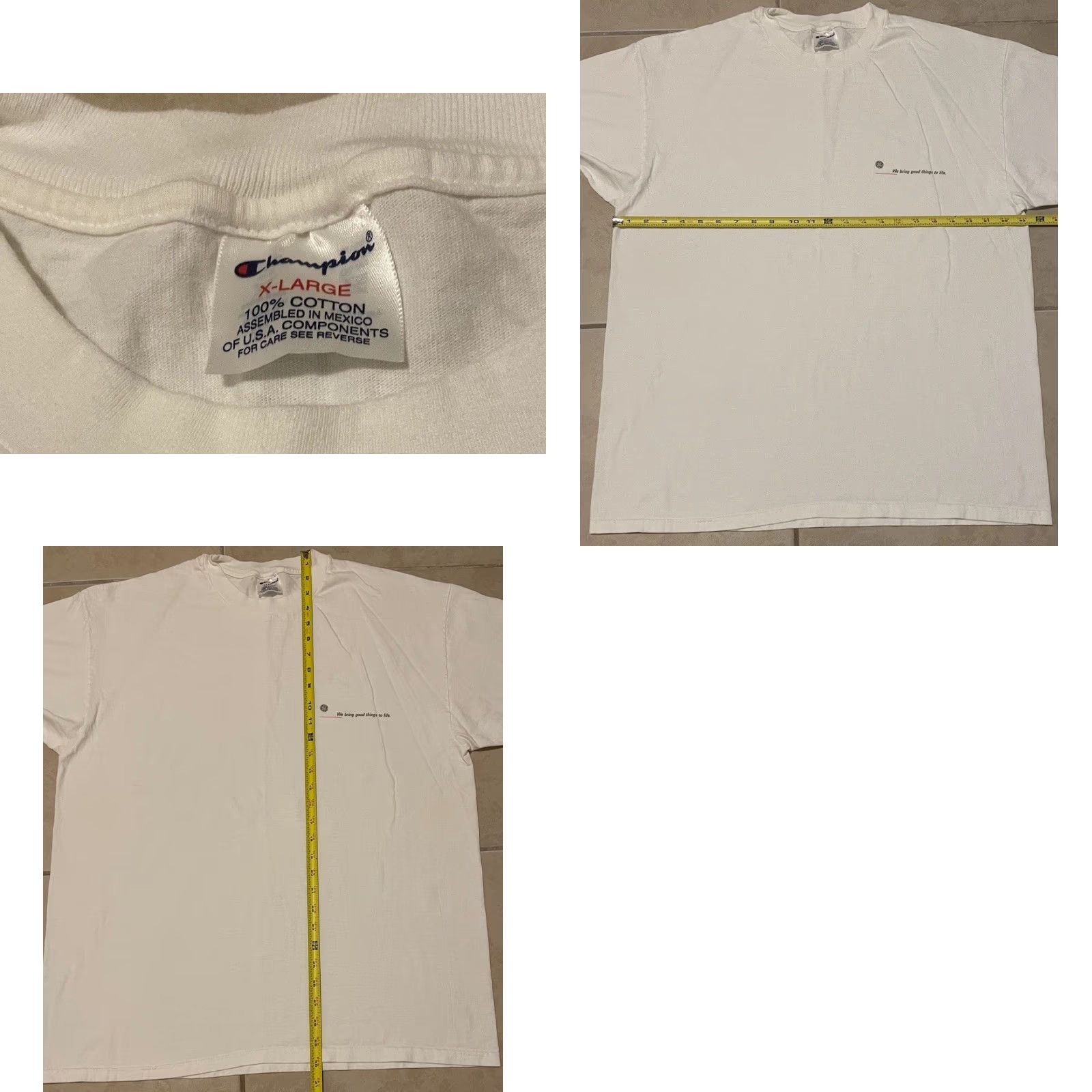 Champion VINTAGE Champion GE Faded Promo Shirt XL Men White 90s 80s Vintage Graphic T-Shirt Stadium Rock College Technology USA Size US XL / EU 56 / 4 - 8 Thumbnail