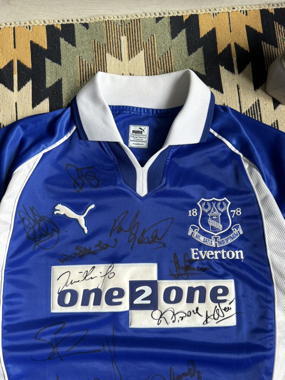 Puma ❗️WITH AUTOGRAPHS❗️Vintage Puma Everton 2000-02 Jersey Size US M / EU 48-50 / 2 - 6 Thumbnail