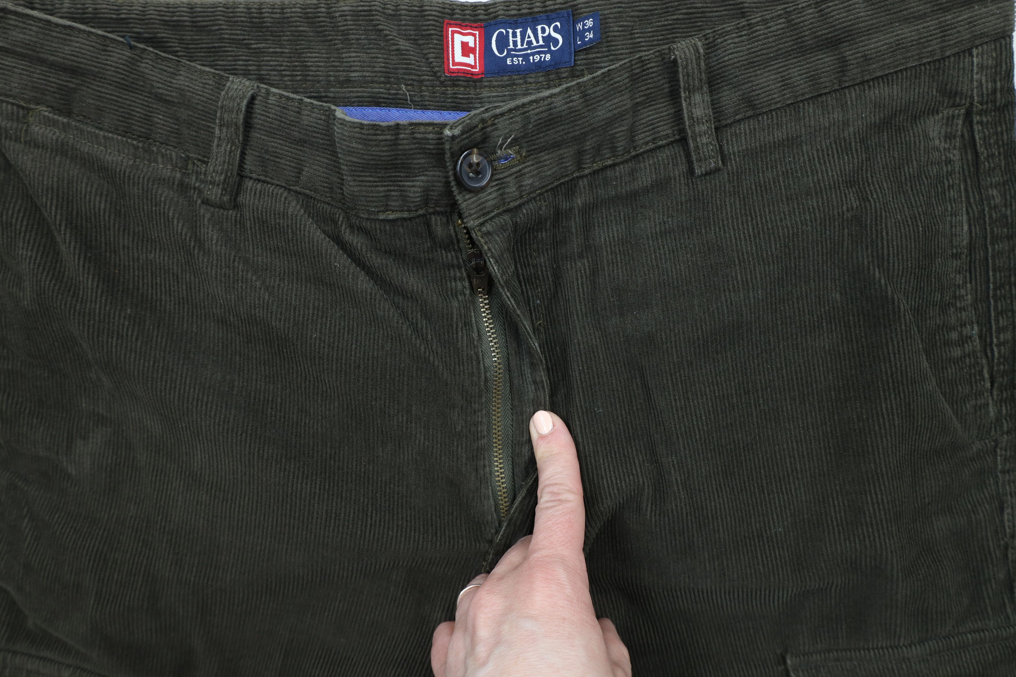Ralph Lauren × Vintage Vintage 90s Chaps Ralph Lauren Wide Leg Corduroy Cargo Pants Size US 36 / EU 52 - 9 Thumbnail