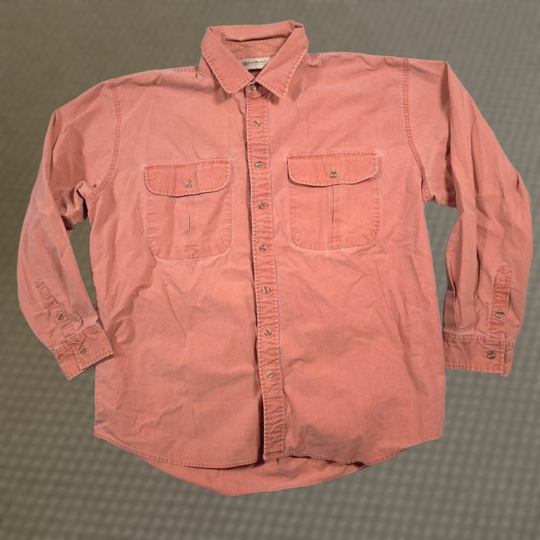 Vintage Gander Mountain Shirt Mens 2XL Orange Solid Button Front Long Sleeve Outdoor Size US XXL / EU 58 / 5 - 1 Thumbnail