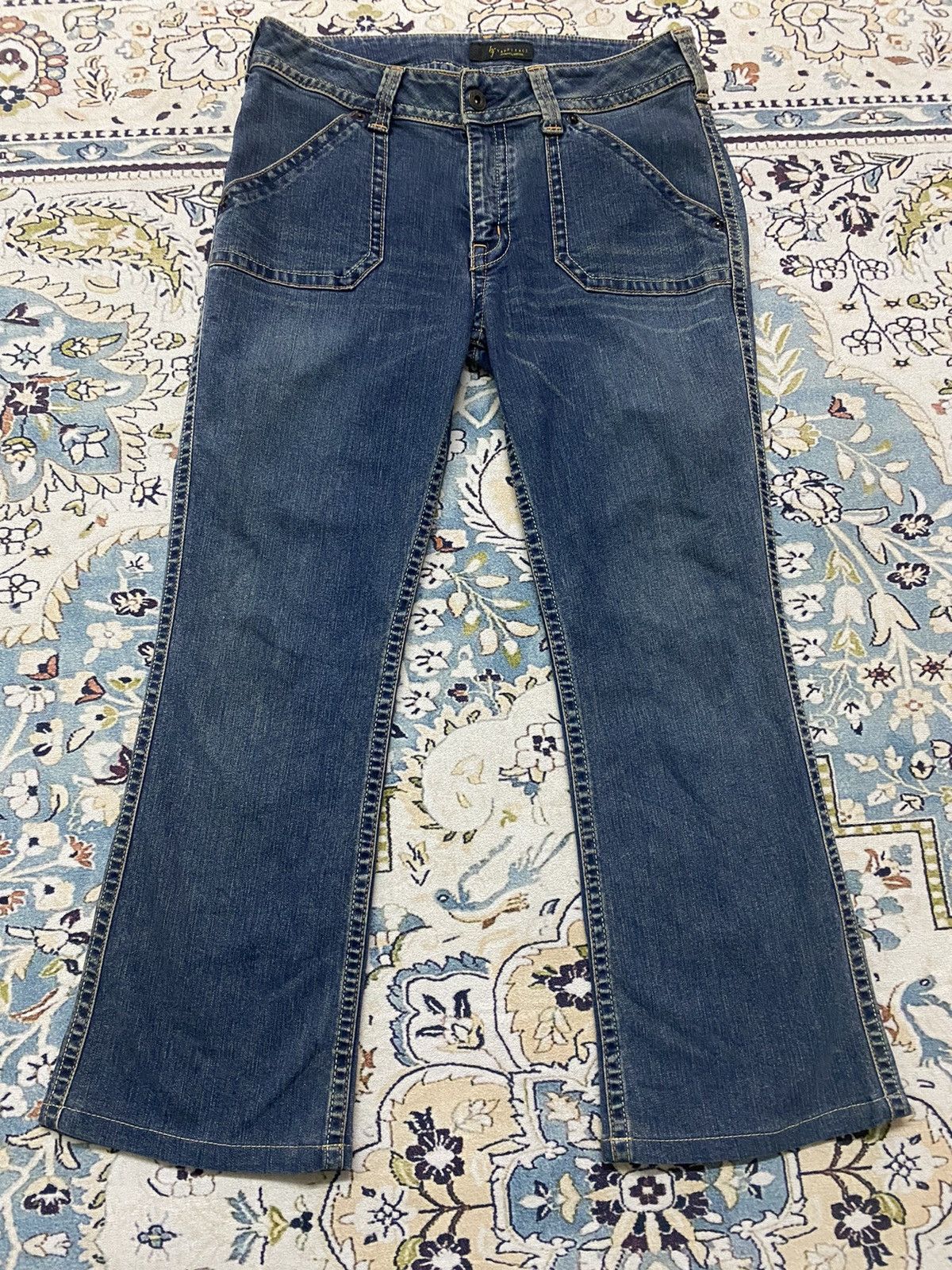 Vintage 🔥 Flared Jeans X Happy Face Size 30" / US 8 / IT 44 - 1 Thumbnail