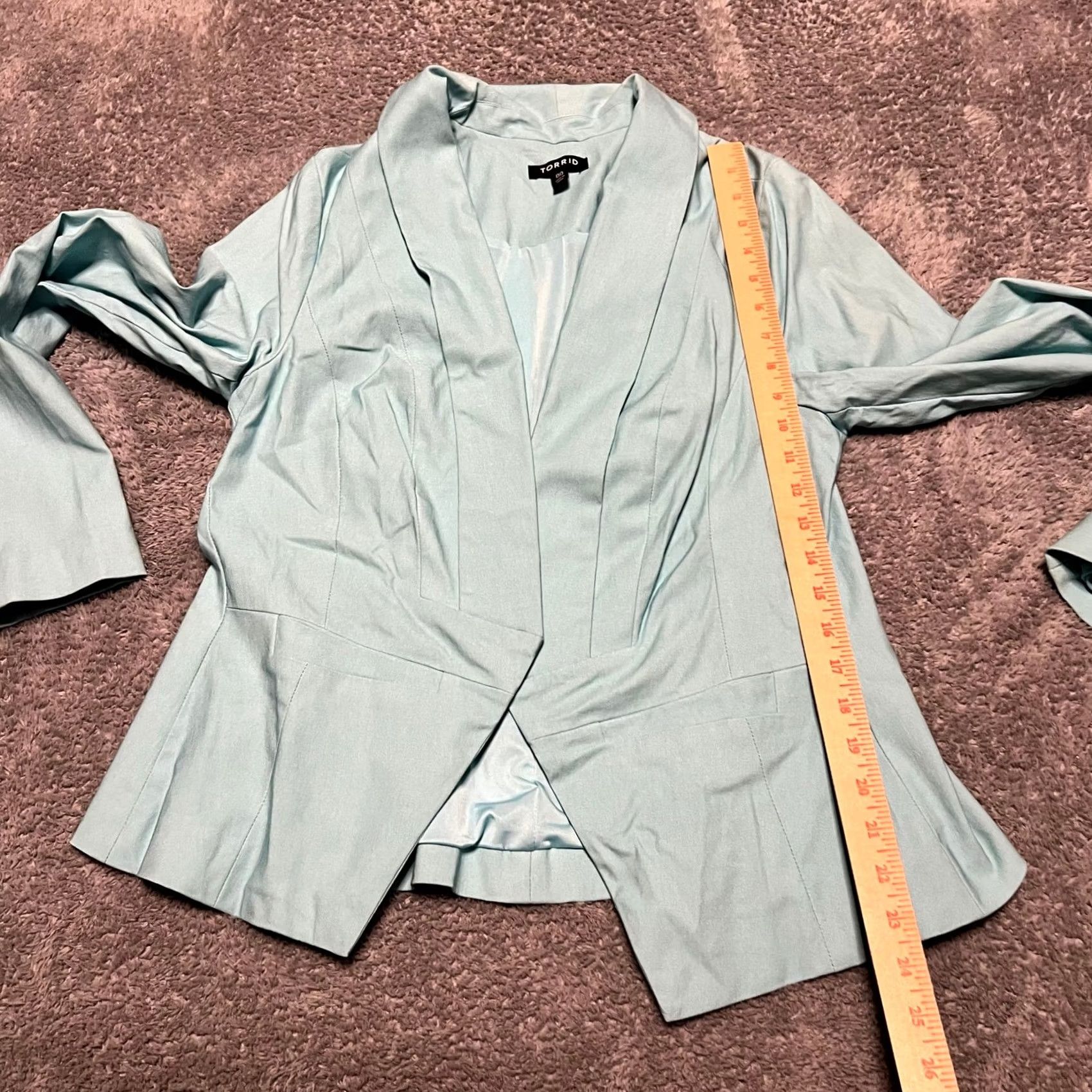 Torrid Torrid Blazer Women's XL Plus Light Blue Open Front Coat/Jacket Size XL / US 12-14 / IT 48-50 - 5 Thumbnail