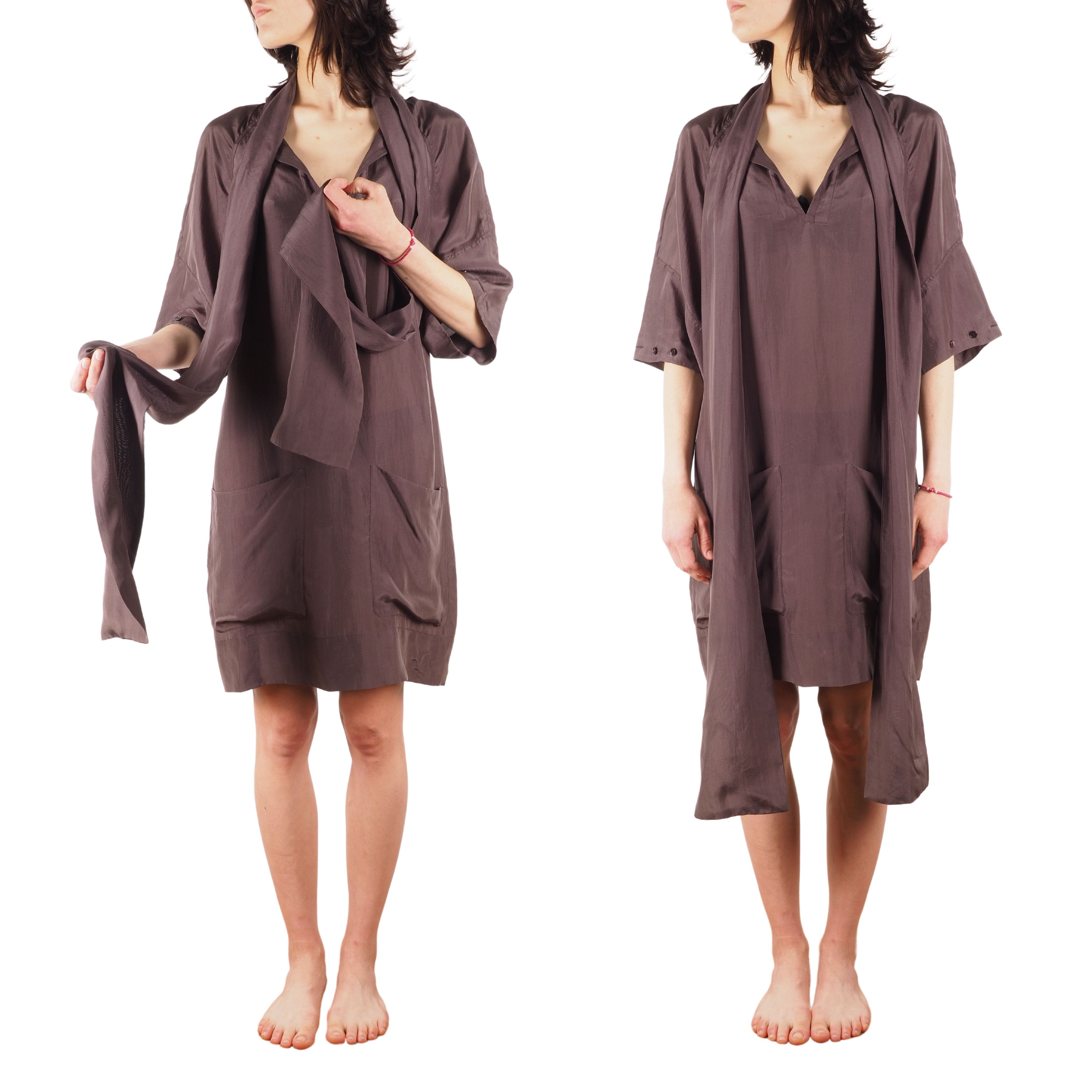 Stella McCartney Stella McCartney 2008 Silk Beige Brown Wrap Dress Size M / US 6-8 / IT 42-44 - 2 Thumbnail