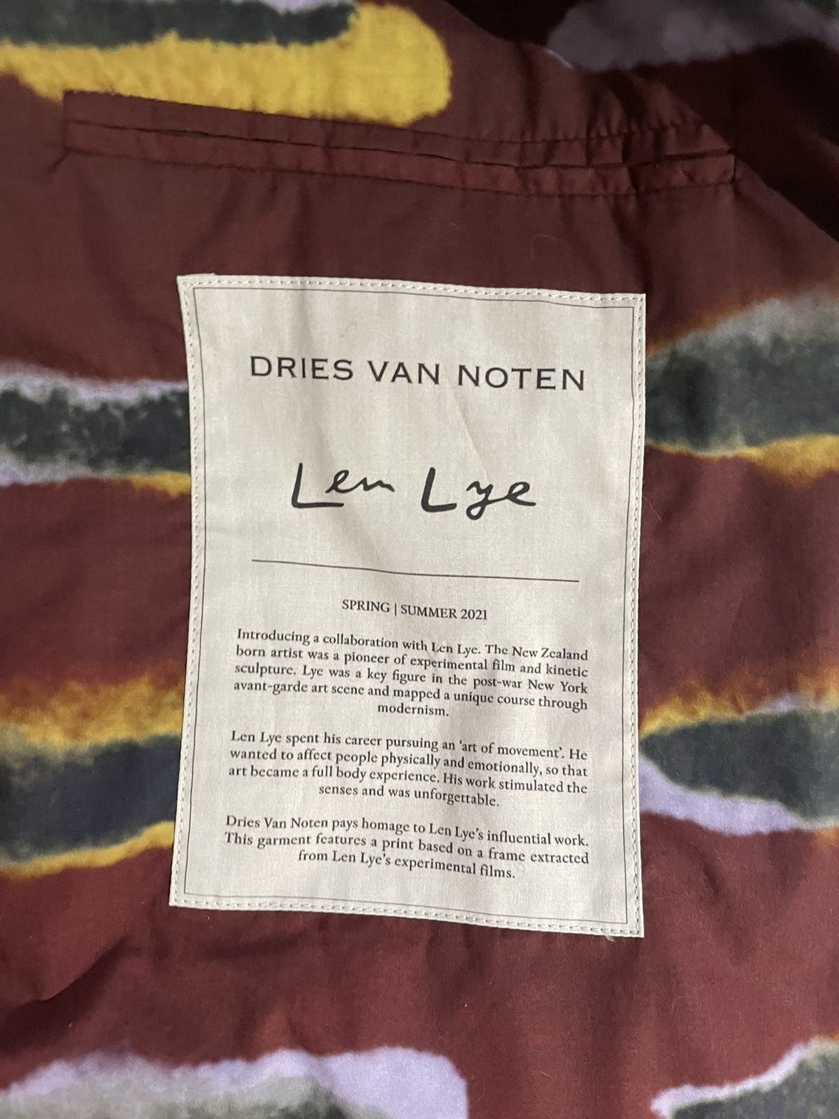 Dries Van Noten Dries Len Lye collection mens medium cotton graphic blazer Size 48L - 8 Thumbnail