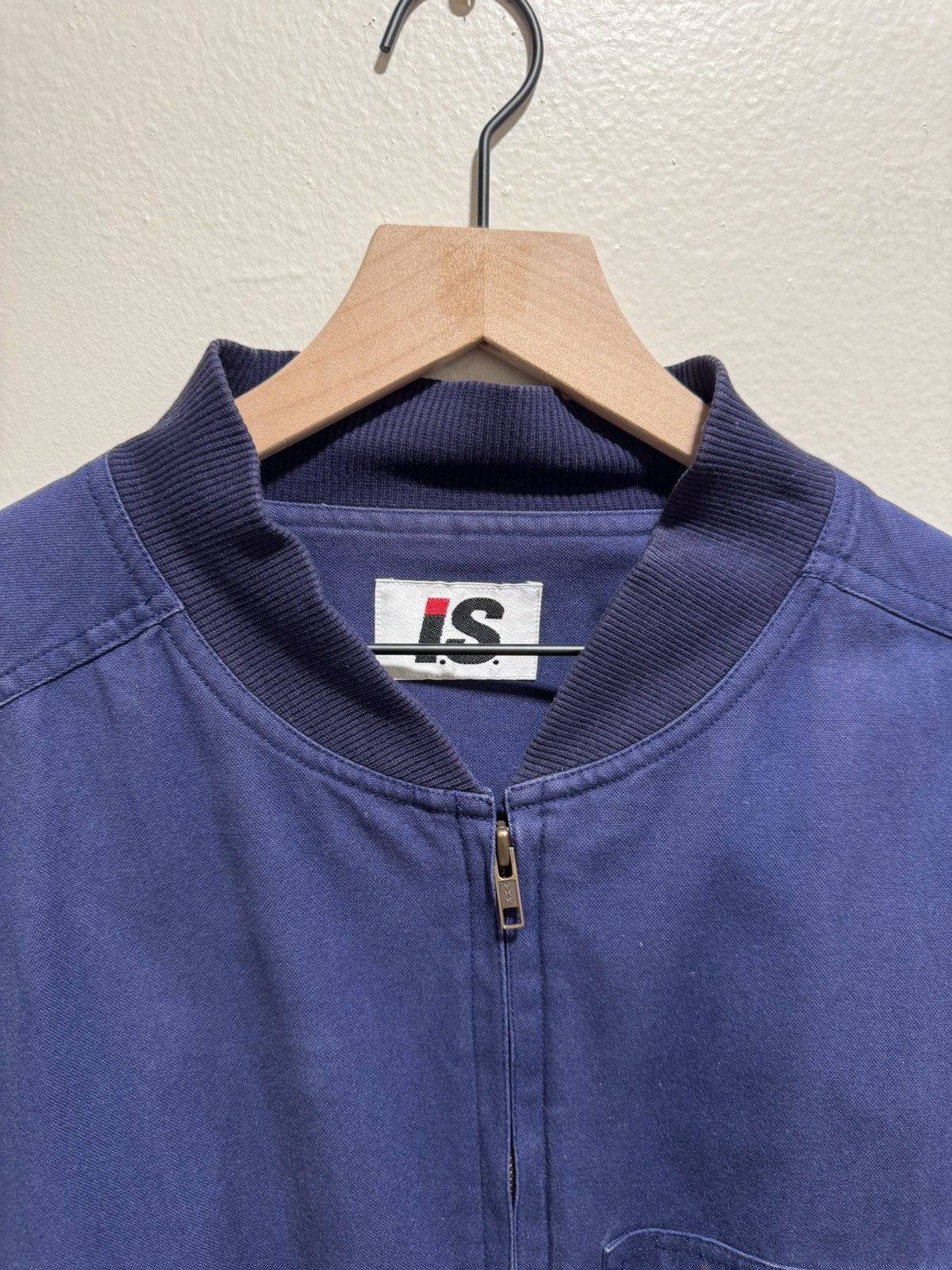Issey Miyake 80’s Issey Miyake IS Sport Big Logo Navy Zip Up Bomber Size US L / EU 52-54 / 3 - 5 Thumbnail
