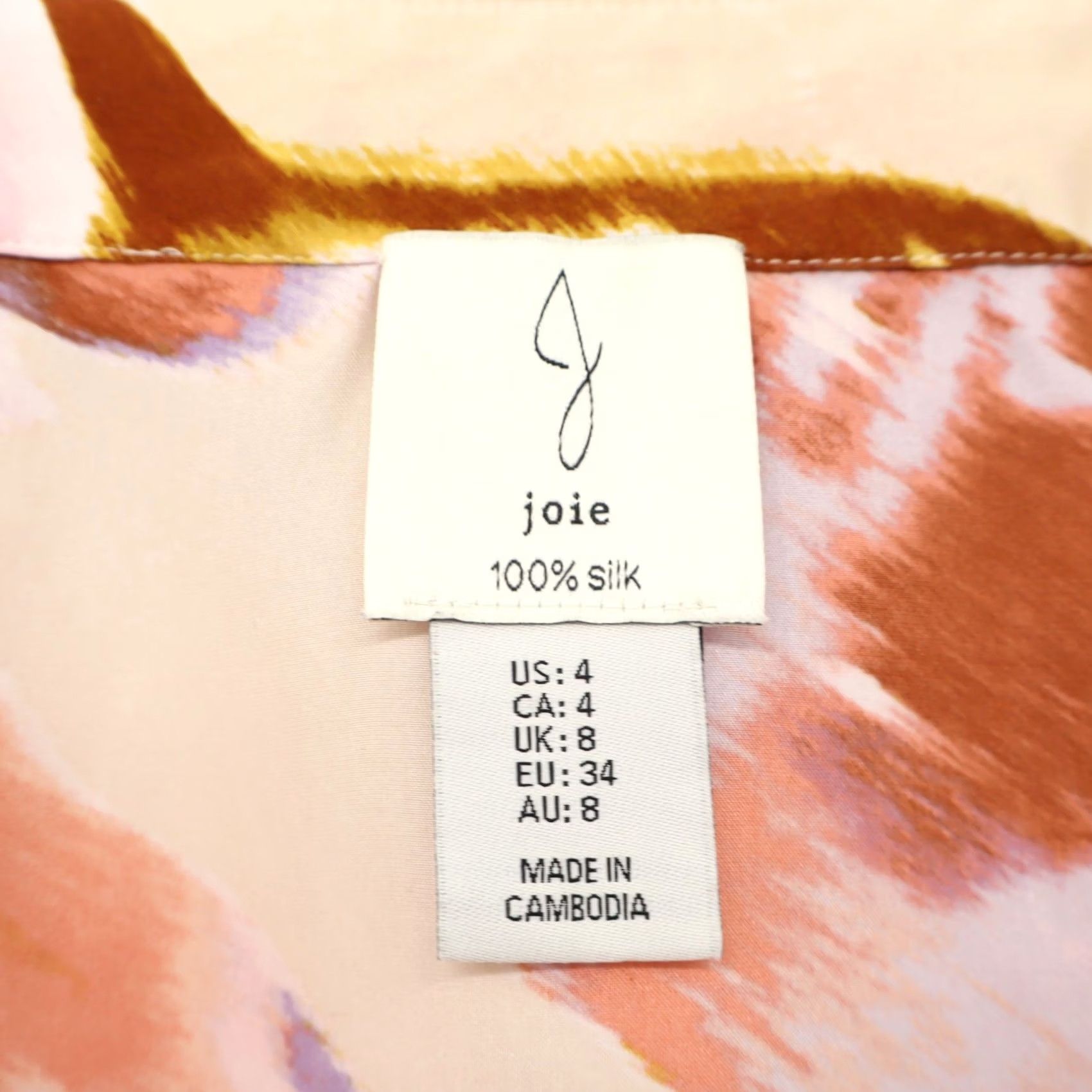 Joie JOIE Women's Midi Skirt Size 4 Multi Color Floral Print A-Line 100% Silk Casual Size 27" / US 4 / IT 40 - 3 Thumbnail