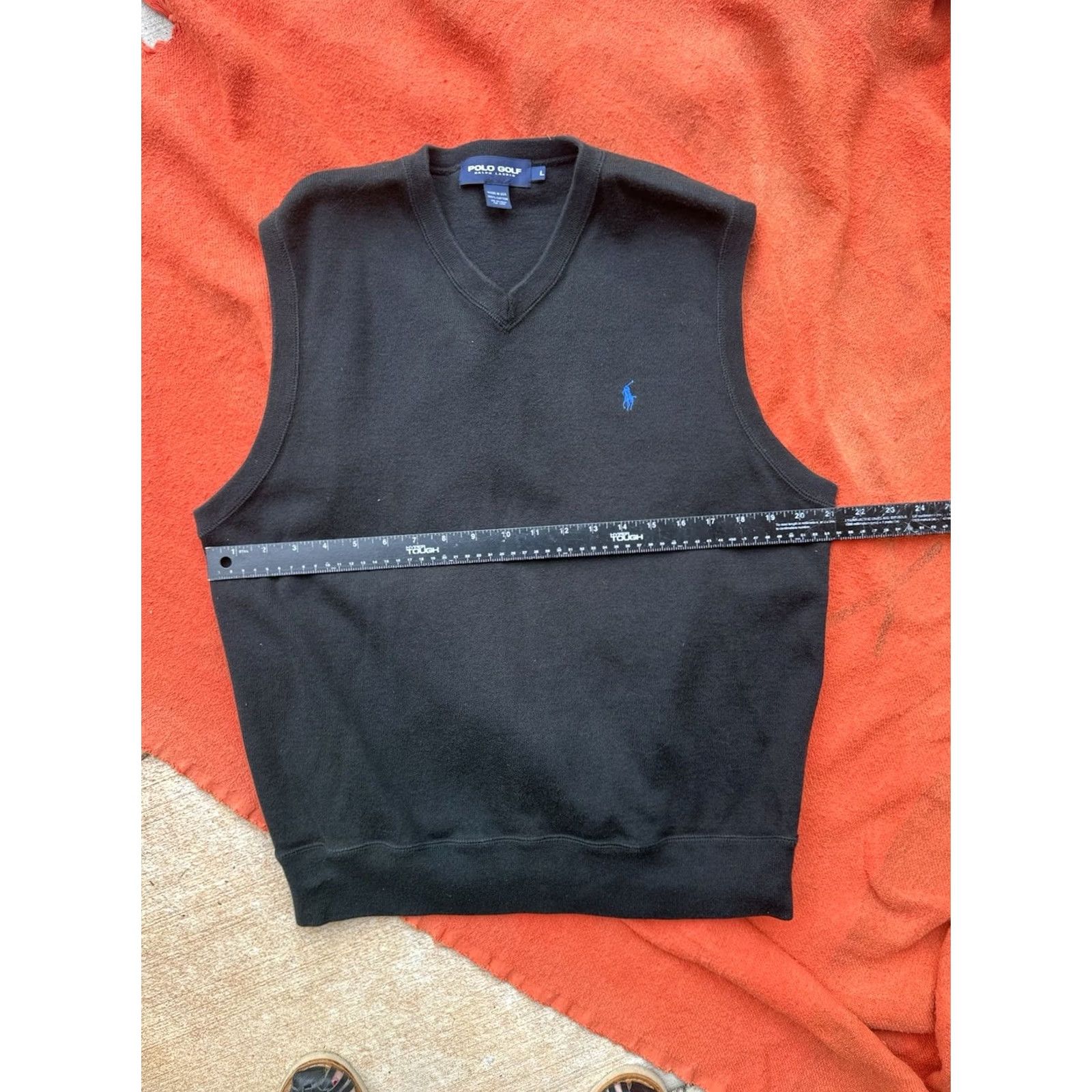Ralph Lauren Polo Golf Ralph Lauren Sweater Vest Mens Large Black V-Neck Cotton Blue Pony USA Size US L / EU 52-54 / 3 - 5 Thumbnail