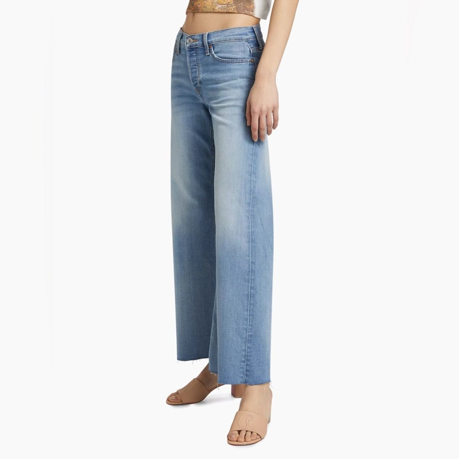 RE/DONE NEW - re/done Crop Wide-Leg Mid-Rise Jeans - Sz 24 - $295 Size 24" / US 00 / IT 34 - 4 Thumbnail