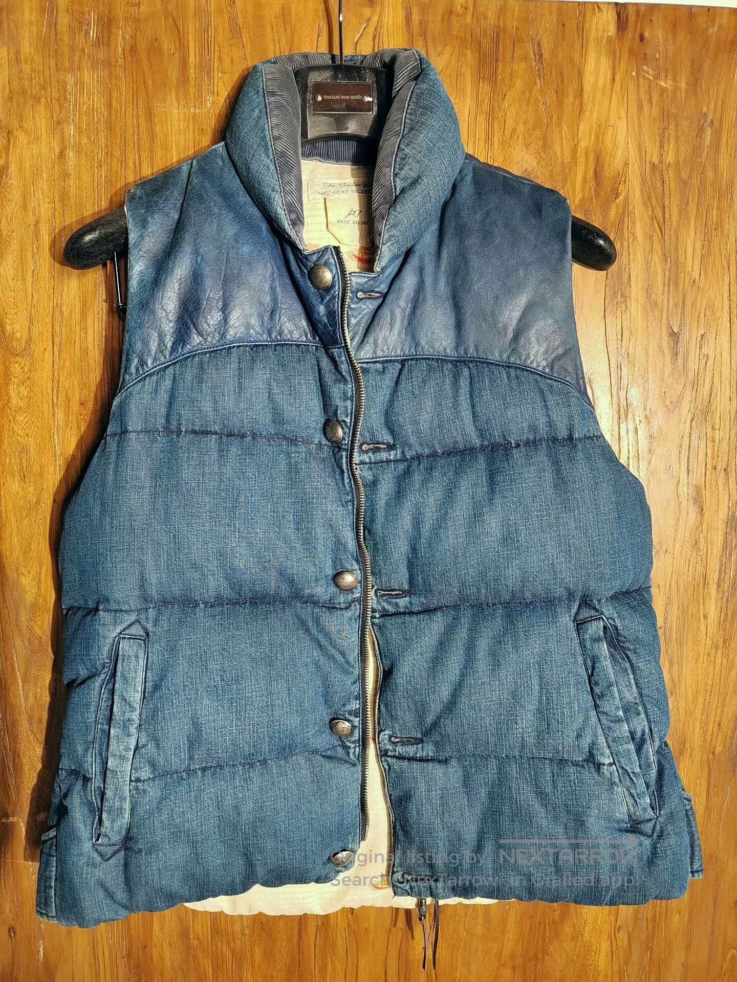 Remi Relief REMI RELIEF Blue Denim Down Vest. Size US M / EU 48-50 / 2 - 1 Thumbnail