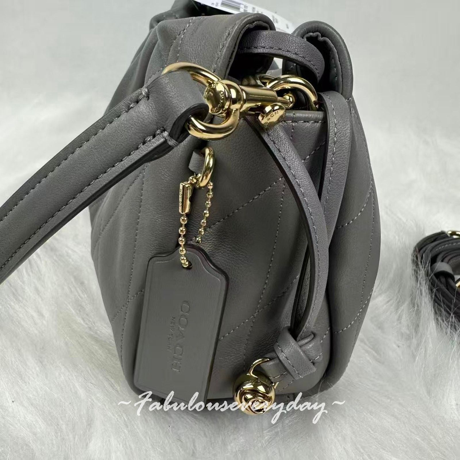 Coach Coach Faye Shoulder Bag Quilting Nappa Leather/Slate CCZ54 Size ONE SIZE - 3 Thumbnail
