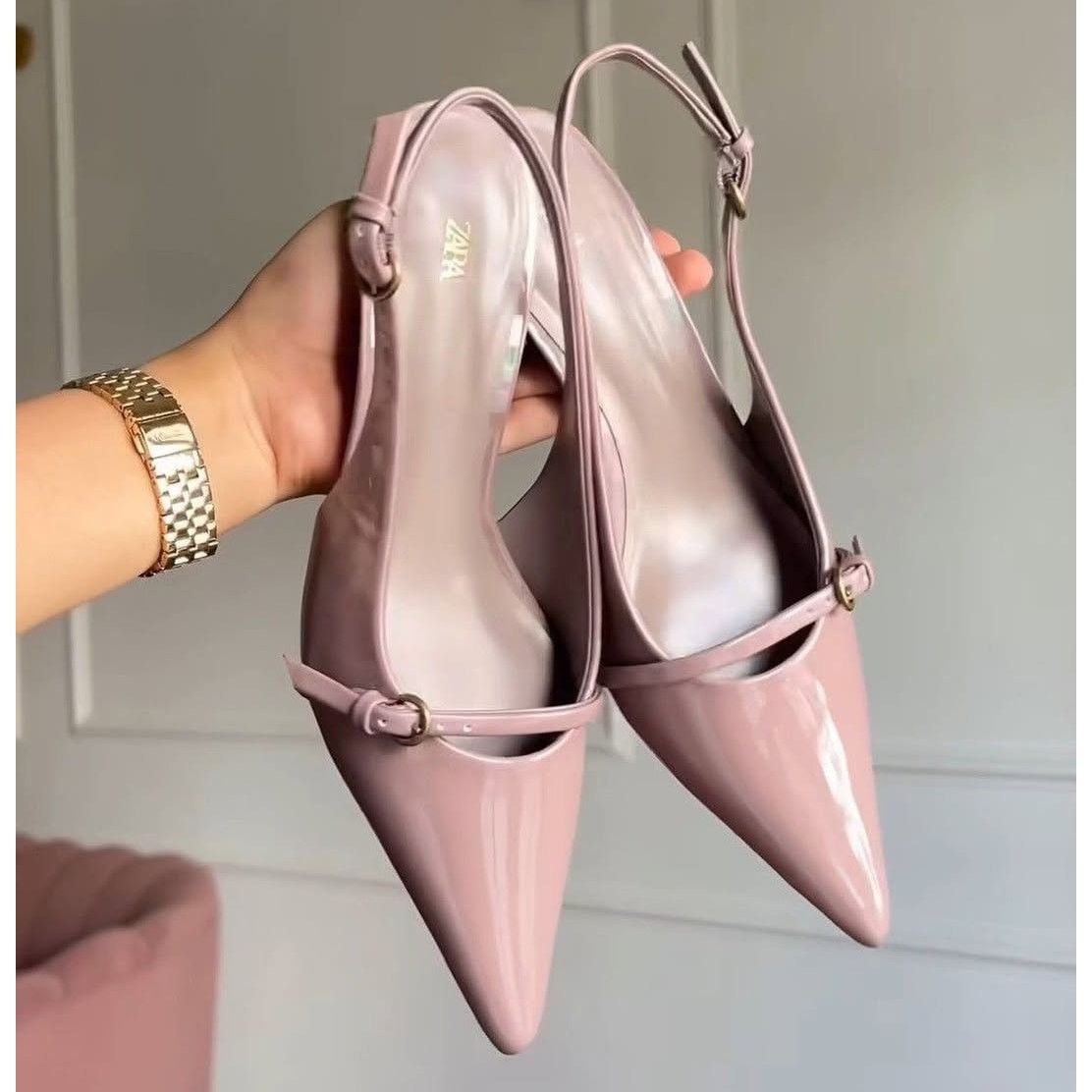 Zara ZARA Pointed Toe Kitten Heels NWT Size US 10 / IT 40 - 2 Thumbnail