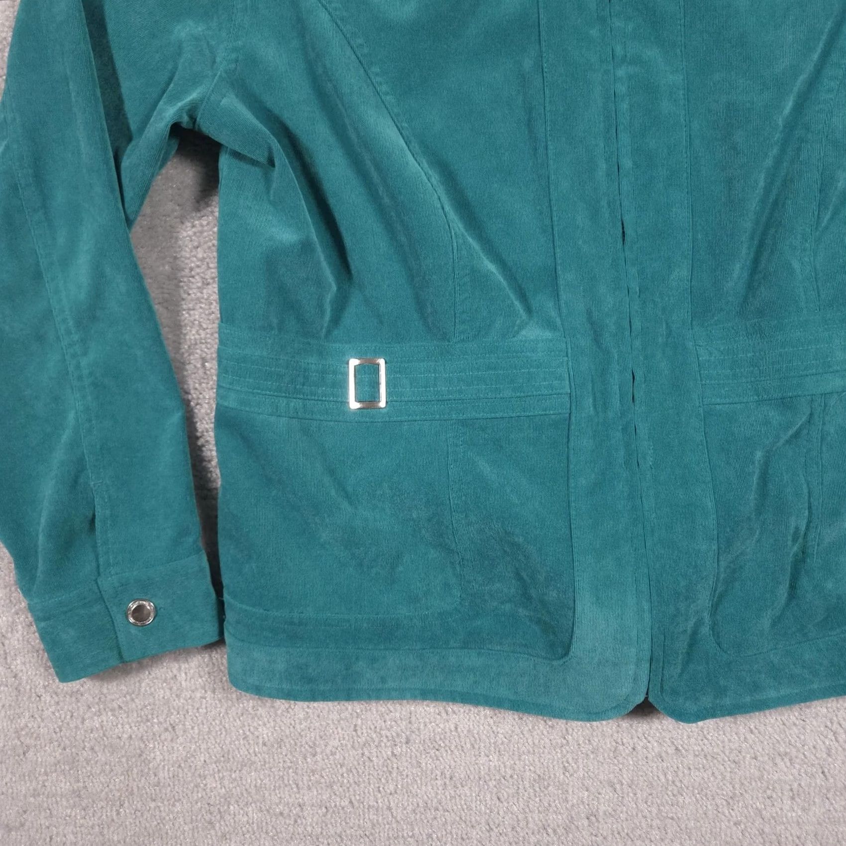 Vintage Christopher & Banks Jacket Womens XL Green Corduroy Full Zip Buckle Waist Casual Size XL / US 12-14 / IT 48-50 - 4 Thumbnail