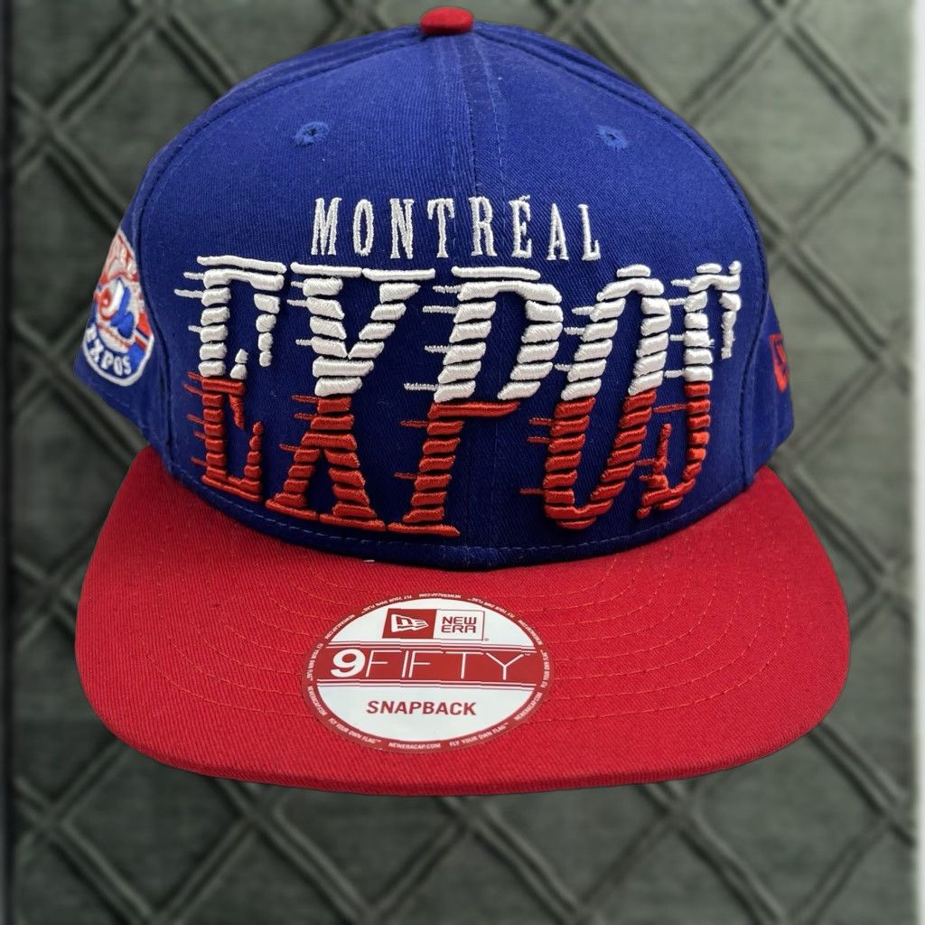 New Era VINTAGE Montreal Expos New Era SnapBack Cooperstown Collection MLB Baseball Hat Men Adjustable Blue Cotton Hats Size ONE SIZE - 1 Thumbnail