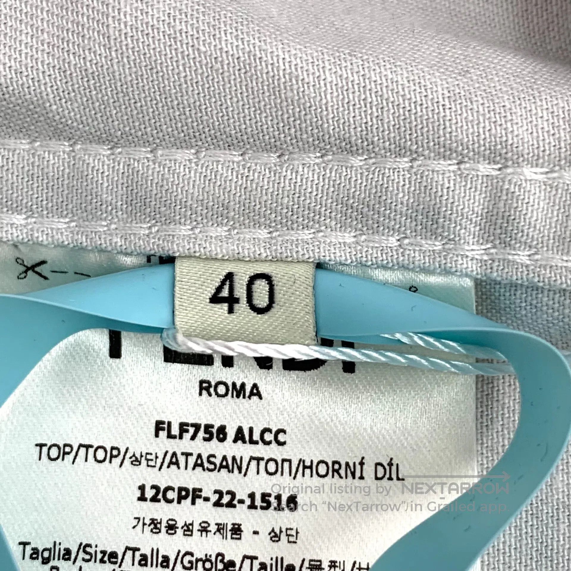 Fendi FENDI Teal logo embossed cotton lapel long sleeve denim sh Size S / US 4 / IT 40 - 7 Thumbnail