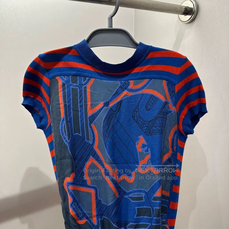 Hermes Hermes Patterned Striped Silk Short Sleeve Size XXS / US 00 / IT 34 - 6 Thumbnail