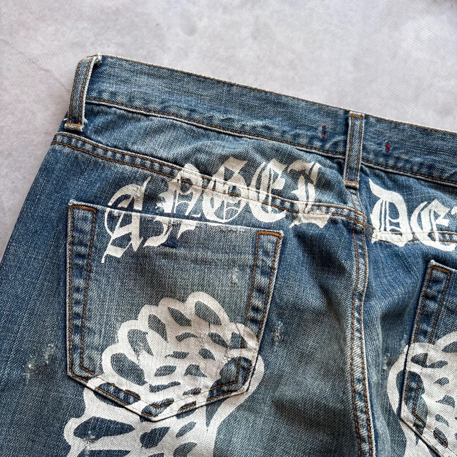 Hysteric Glamour 00s Angel Devil Wings Jeans Gothic trashed Punk avant garde Size US 32 / EU 48 - 4 Thumbnail