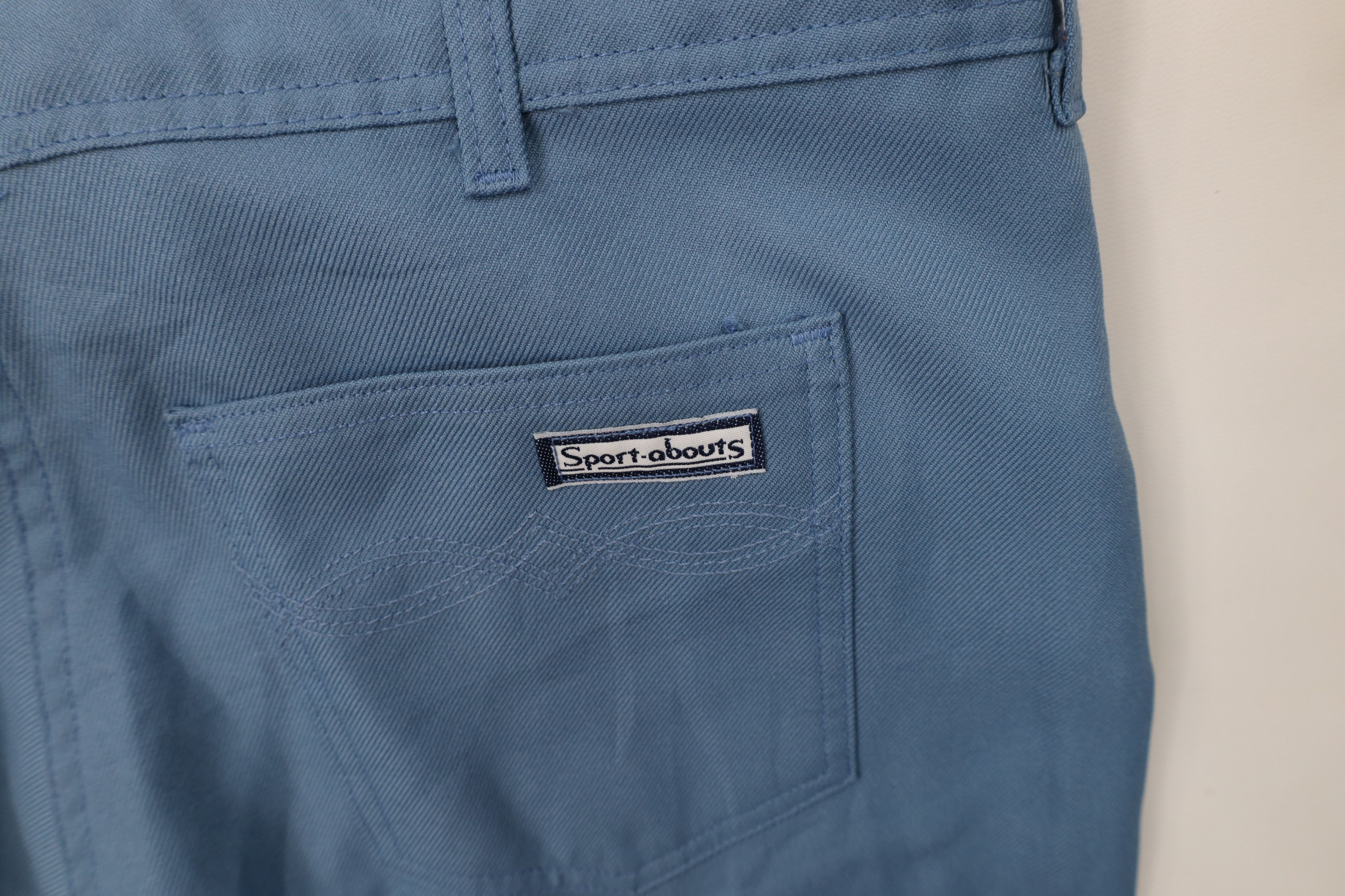 Vintage Vintage 70s Streetwear Knit Flared Wide Leg Chino Pants Blue Size US 36 / EU 52 - 11 Thumbnail