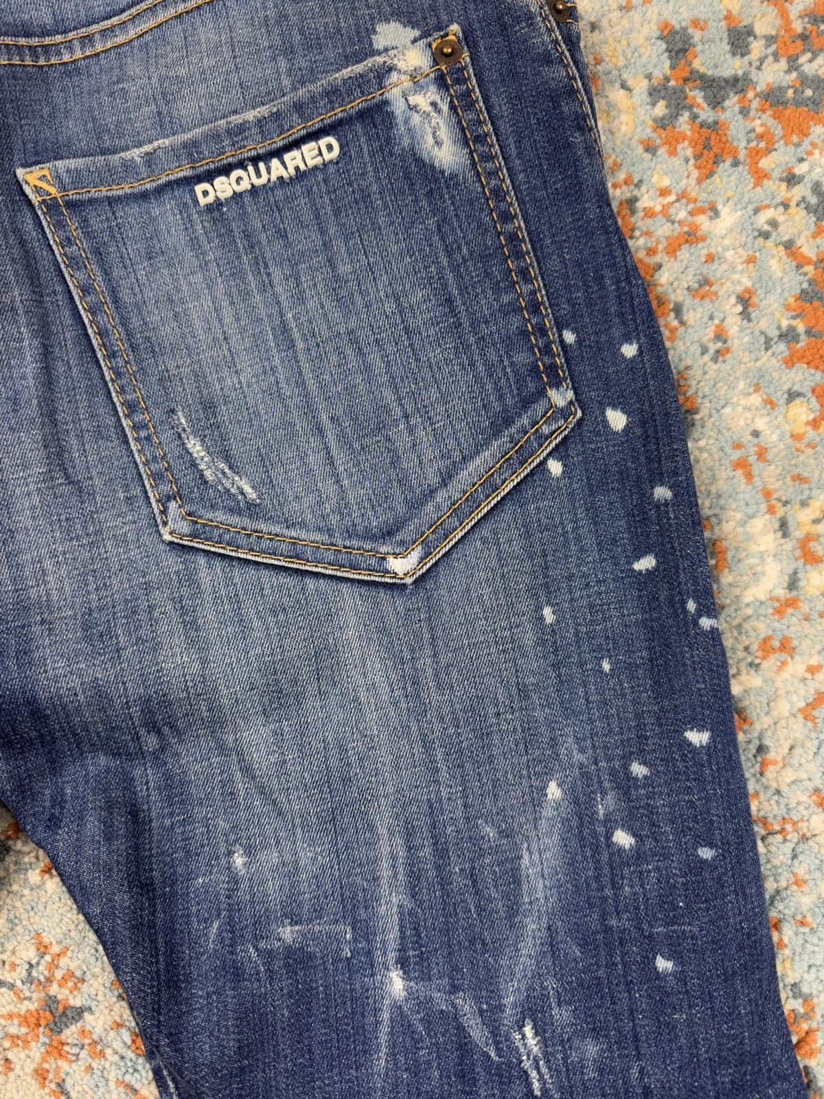 Designer × Dsquared2 × Vintage Vintage y2k Dsquared2 distressed paint splatter washed denim Size US 32 / EU 48 - 12 Thumbnail