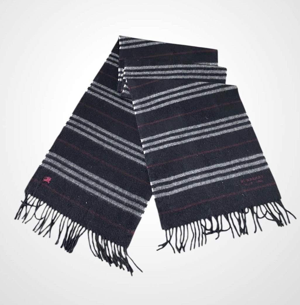 Burberry Rare Burberry Black Label Cashmere Scarf Size ONE SIZE - 3 Thumbnail