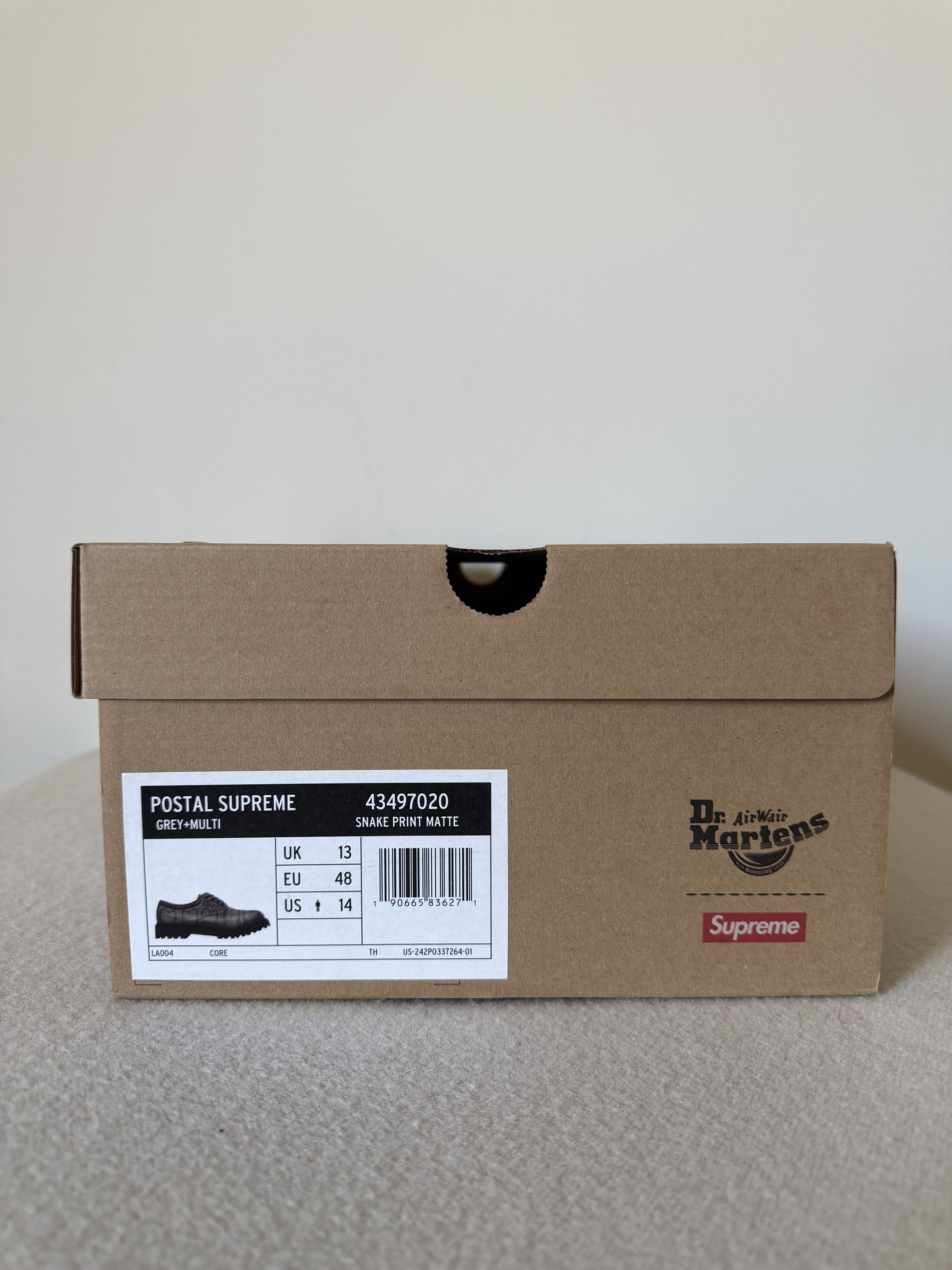 Dr. Martens × Supreme Supreme Dr. Martens Postal 4 Eye Shoe in Snakeskin Size US 14 / EU 47 - 7 Thumbnail