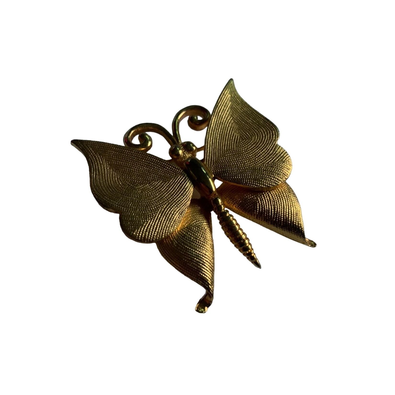 Other Vintage Womens Textured Metal Gold Toned Butterfly Pin Size ONE SIZE - 2 Thumbnail
