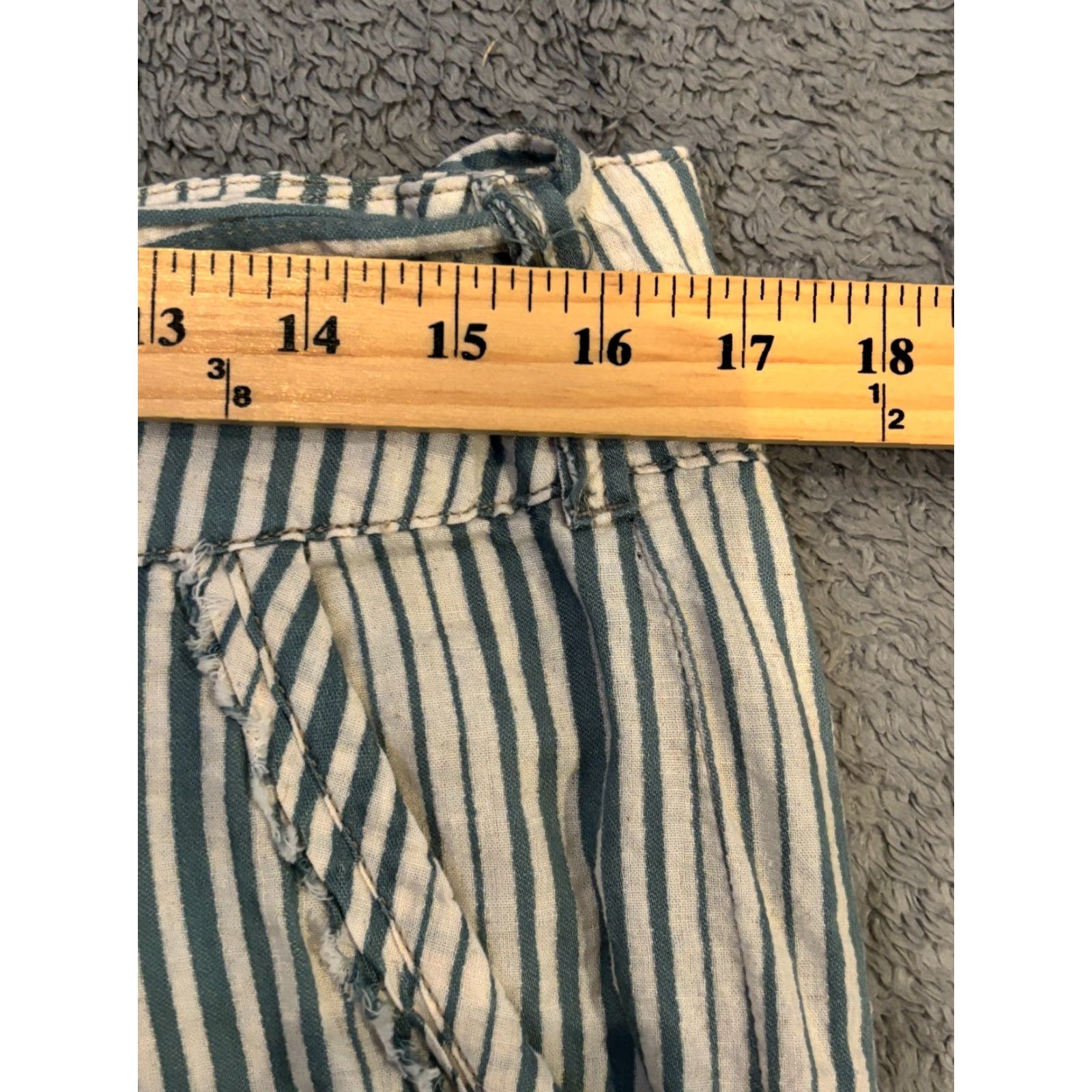 Free People Free People Shorts Womens 10 Multicolor Striped High Waisted Cuffed Belted Buttons Boho Bohemian Beachy Festival Summer Resort Vacation Womens Size 32" / US 10 / IT 46 - 3 Thumbnail